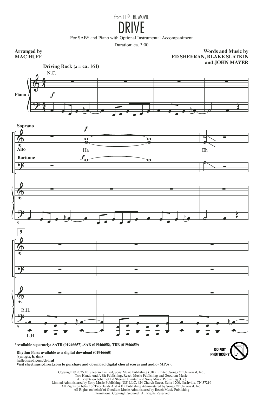 Drive (from F1 The Movie) (arr. Mac Huff)