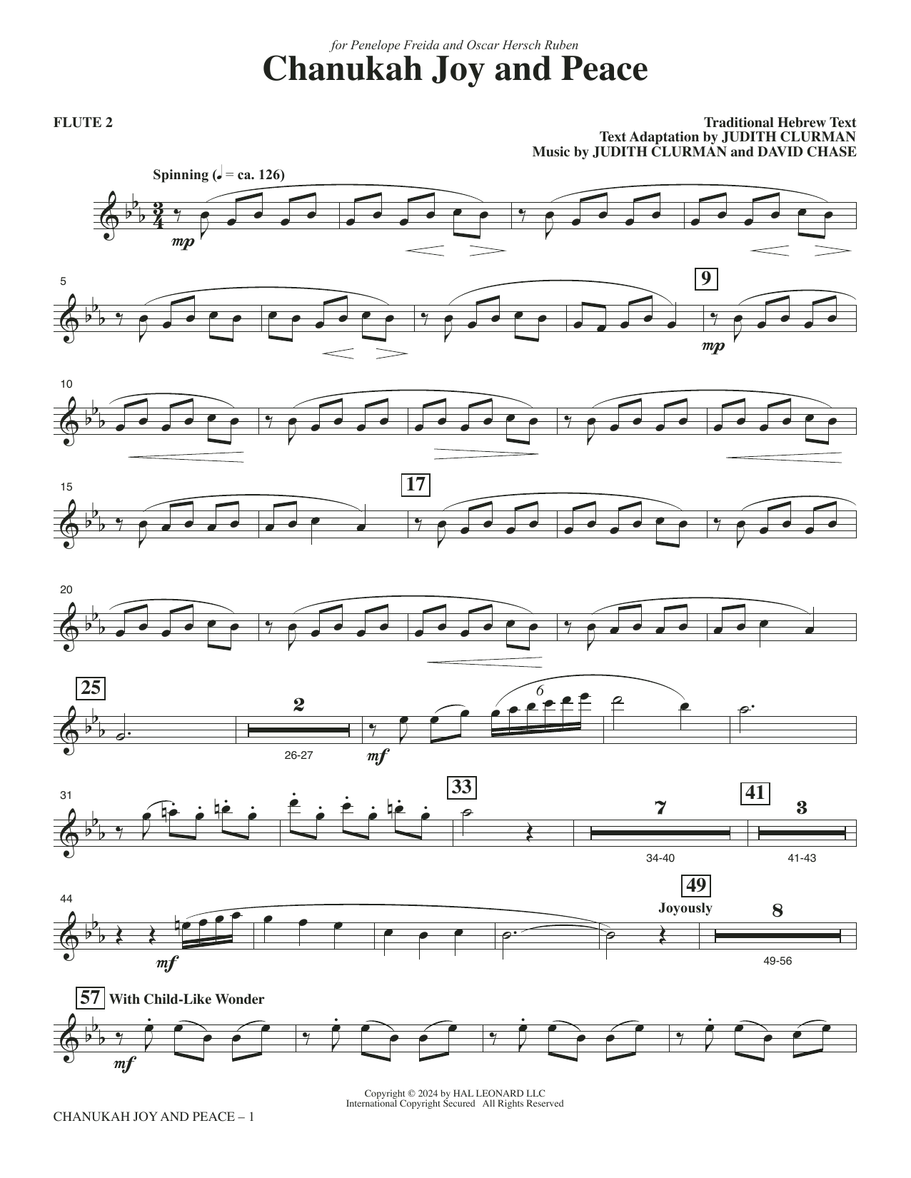 Chanukah Joy and Peace - Flute 2