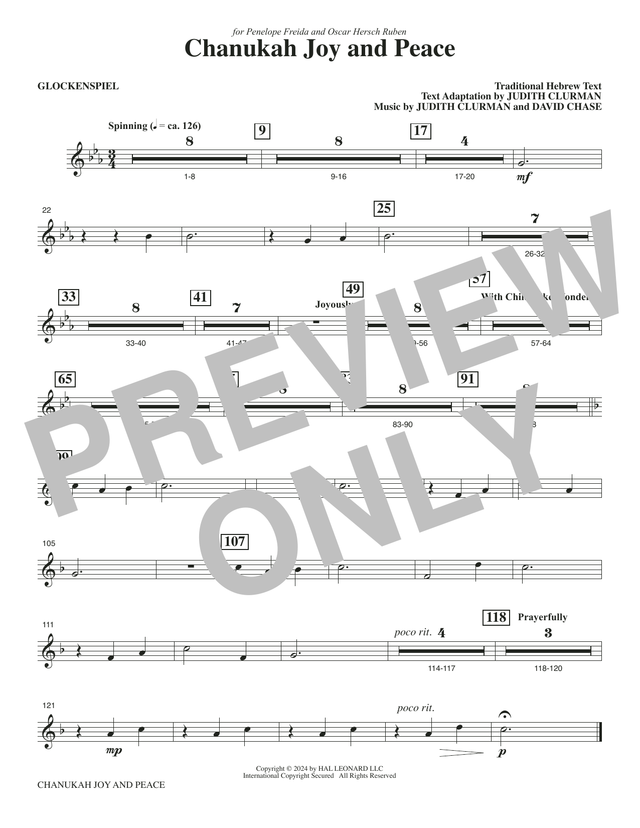 Chanukah Joy and Peace - Glockenspiel