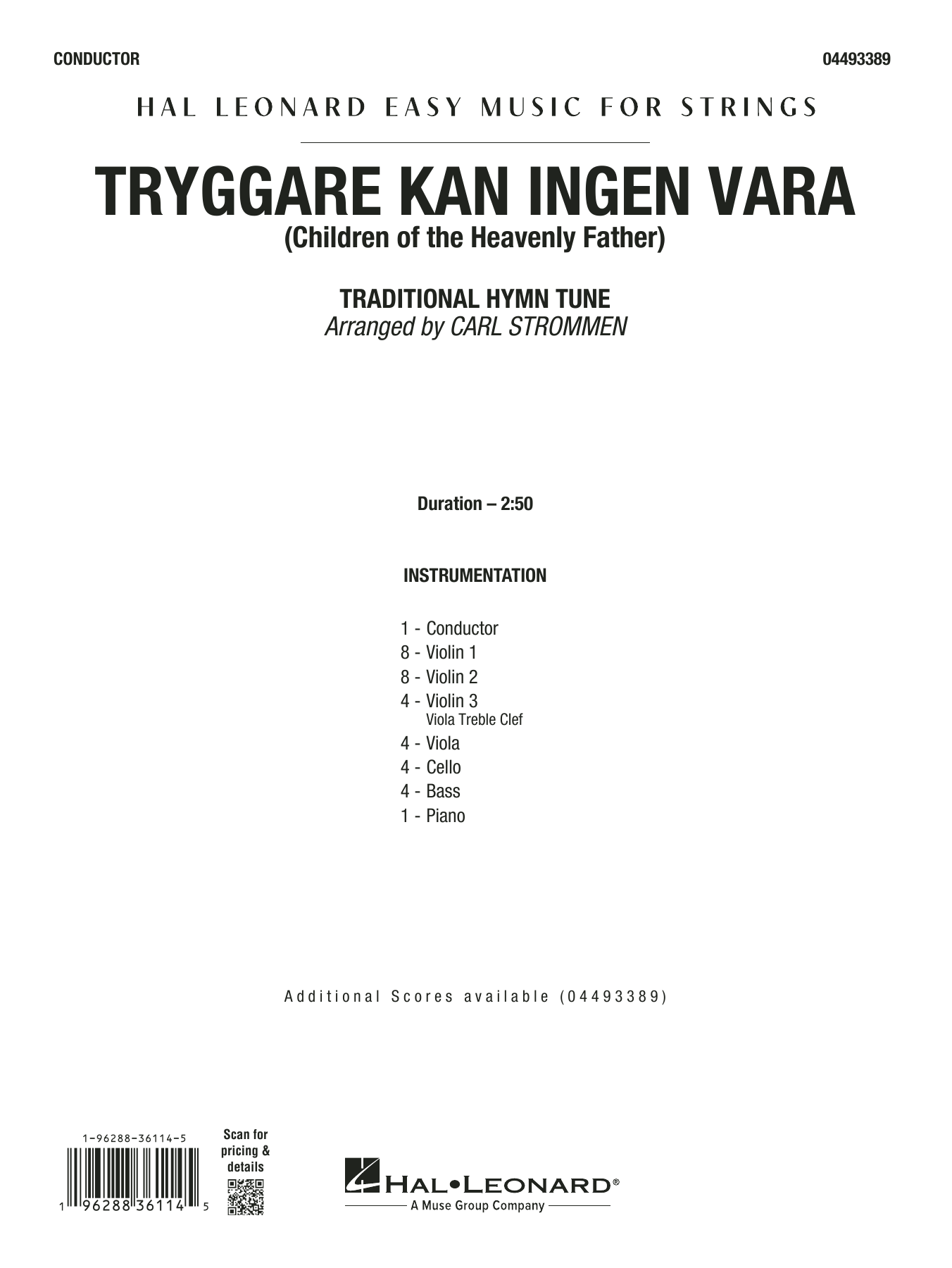 Tryggare Kan Ingen Vara - Conductor Score (Full Score)