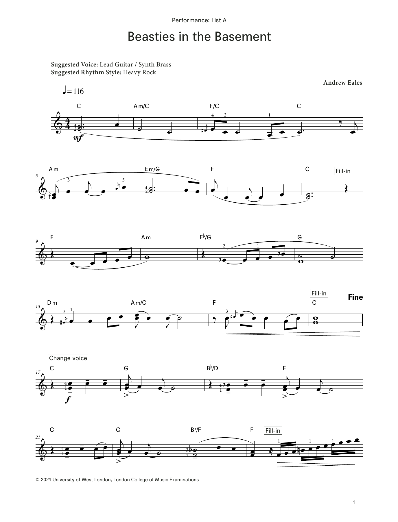 Beasties in the Basement (from LCME Electronic Keyboard Grade 5 List A): Piano Solo