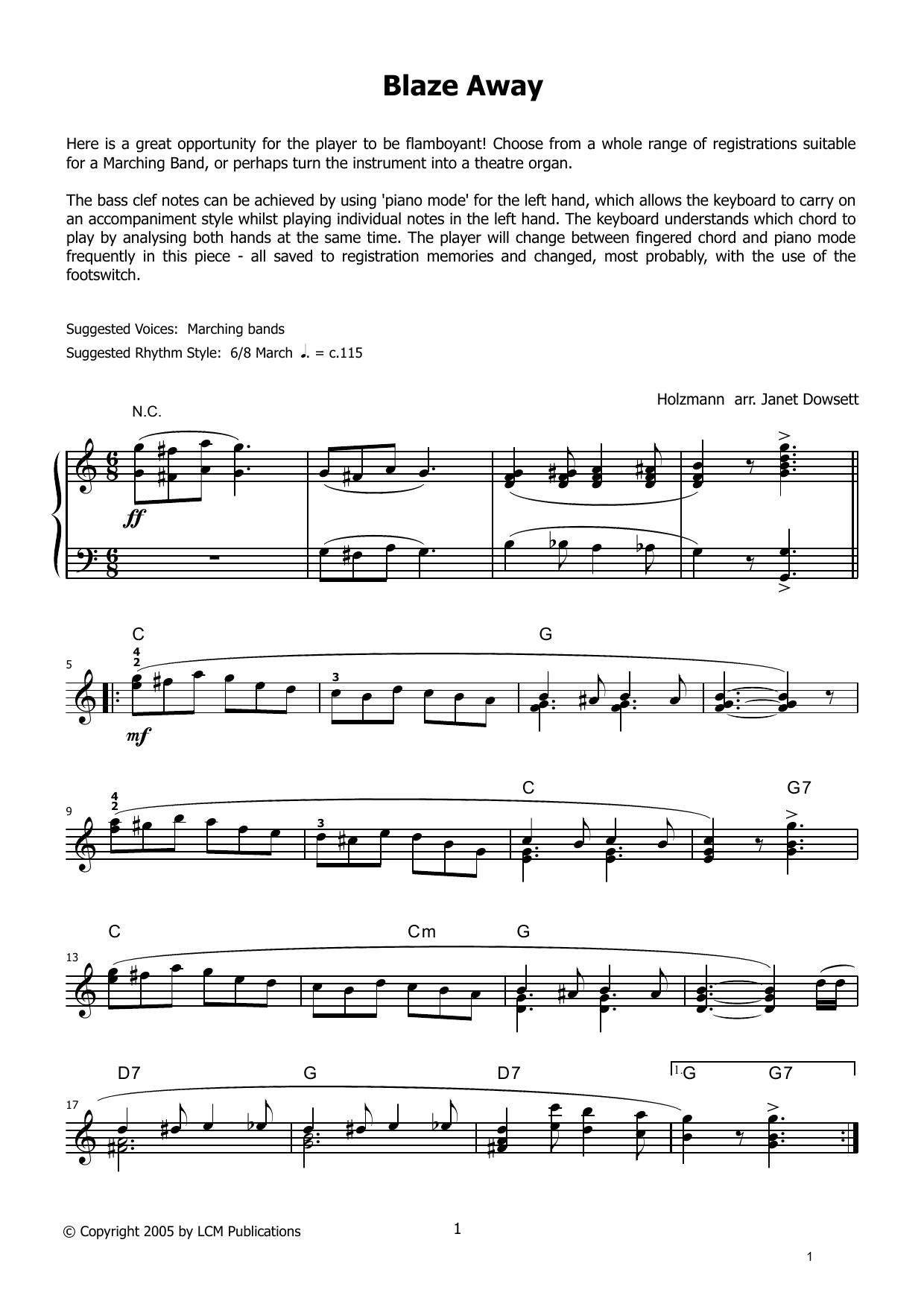 Blaze Away (from LCME Electronic Keyboard Grade 8 List B): Piano Solo