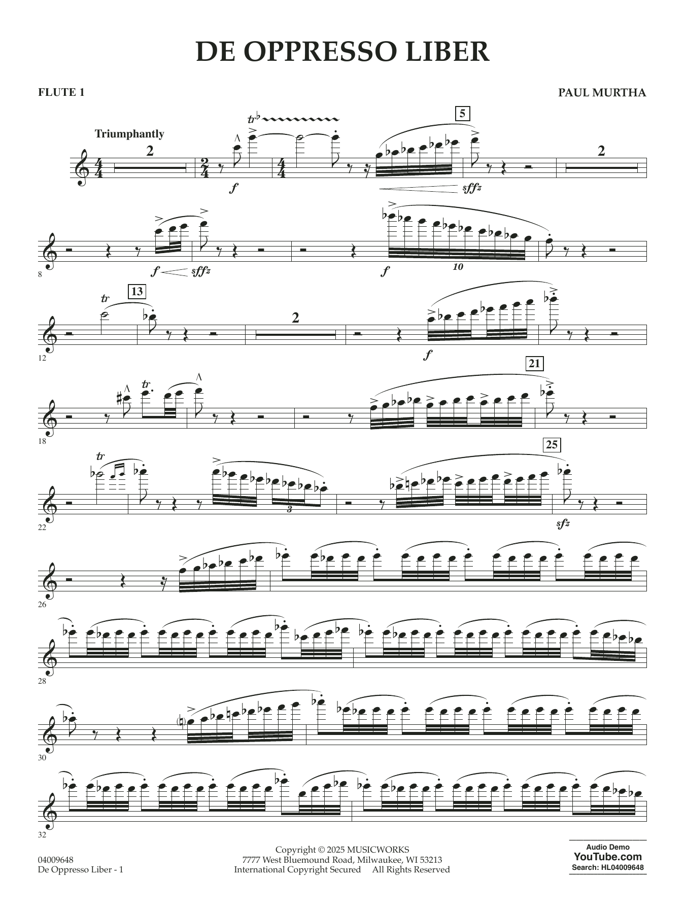 De Oppresso Liber - Flute 1