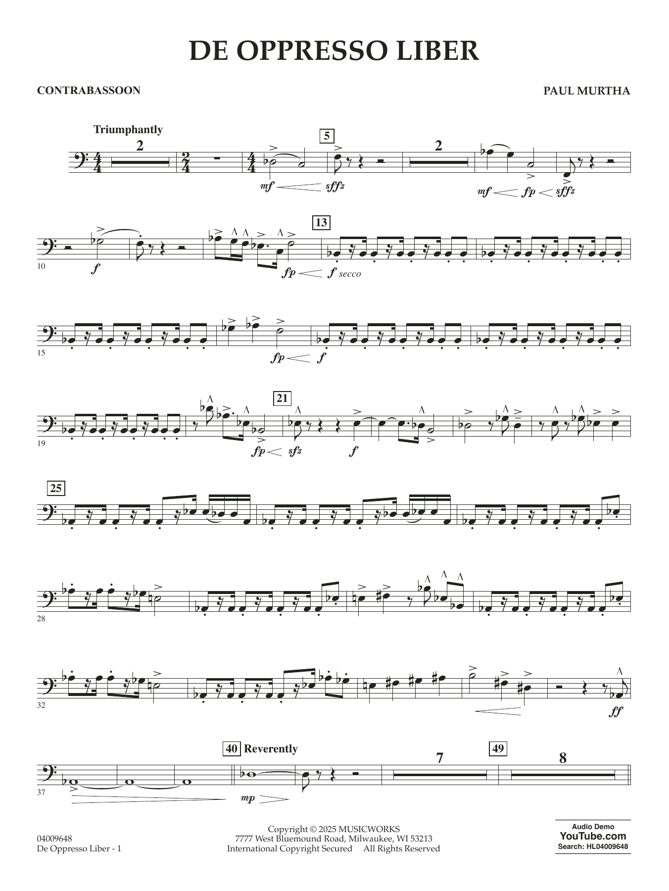 De Oppresso Liber - Contrabassoon