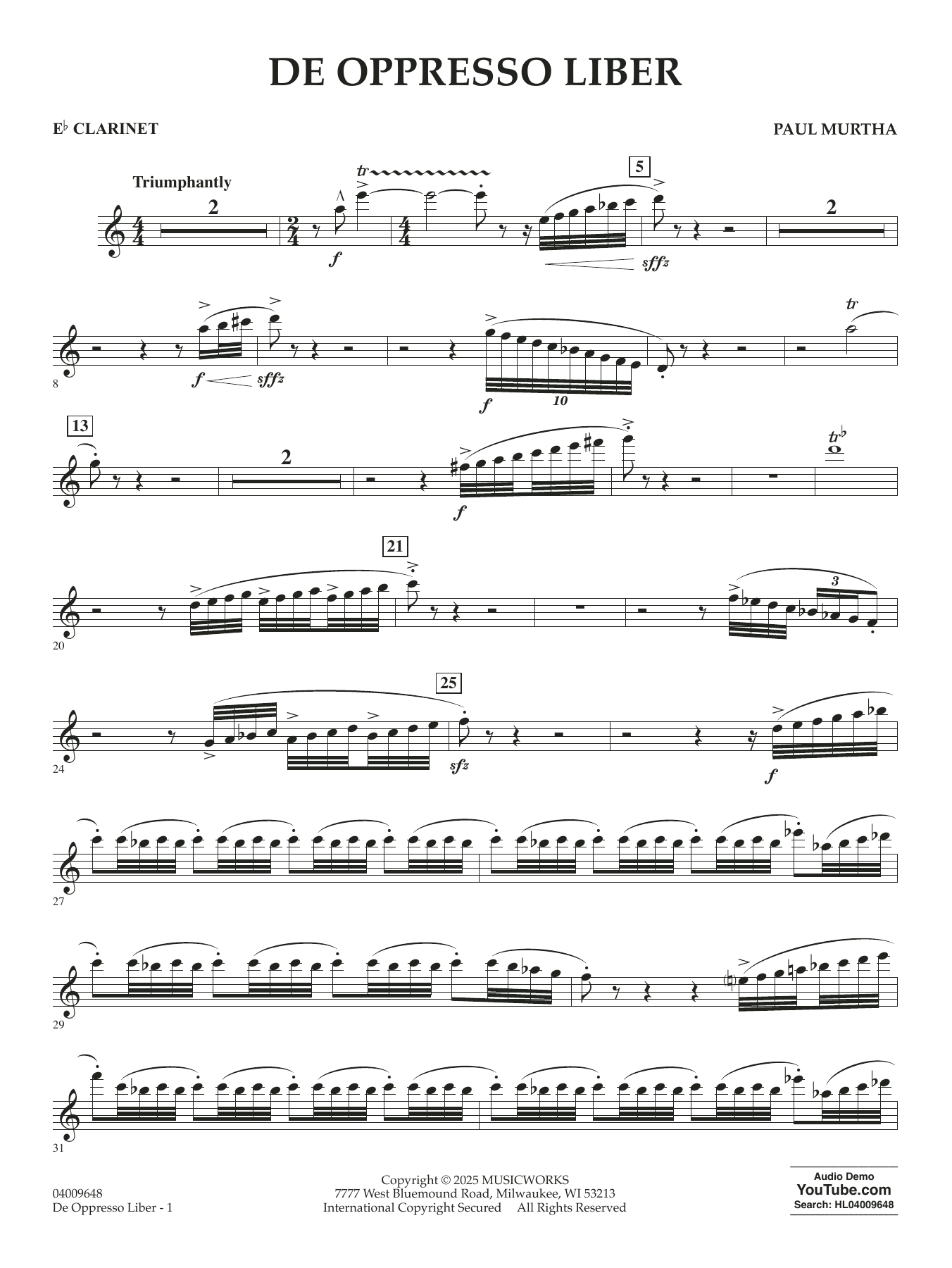 De Oppresso Liber - Eb Clarinet