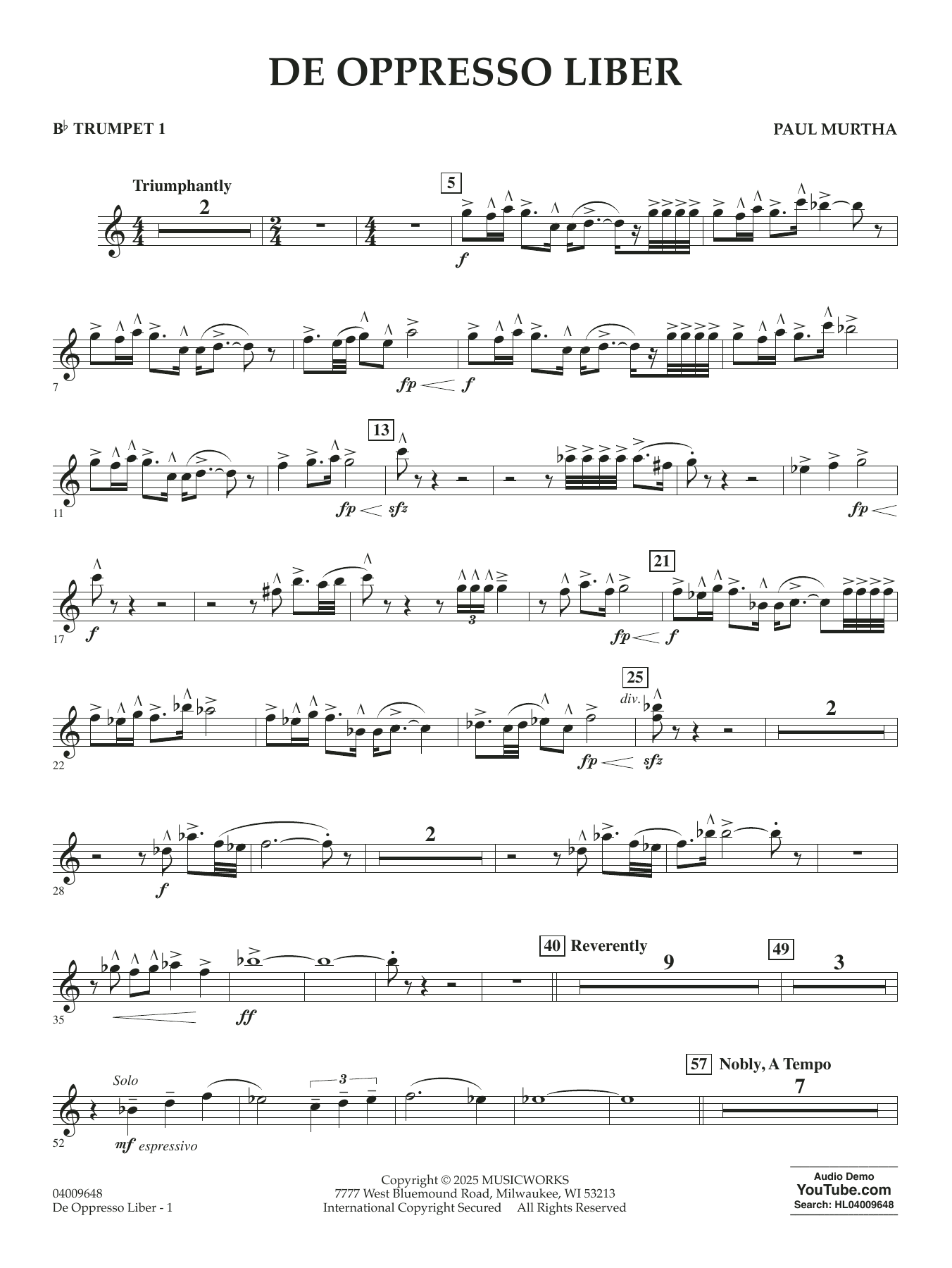 De Oppresso Liber - Bb Trumpet 1