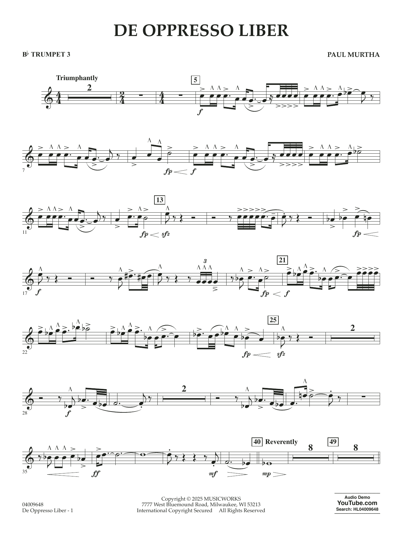 De Oppresso Liber - Bb Trumpet 3