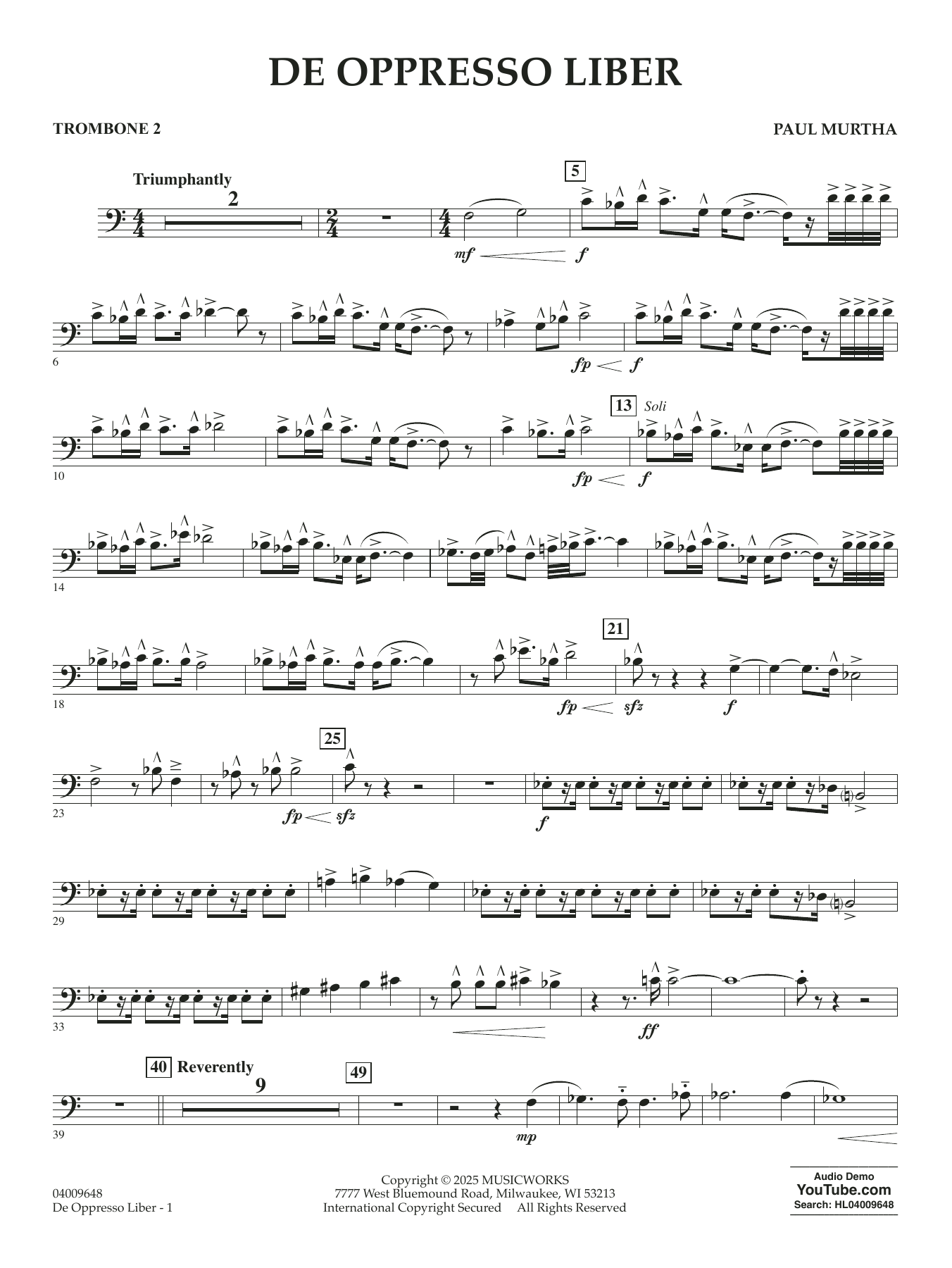 De Oppresso Liber - Trombone 2