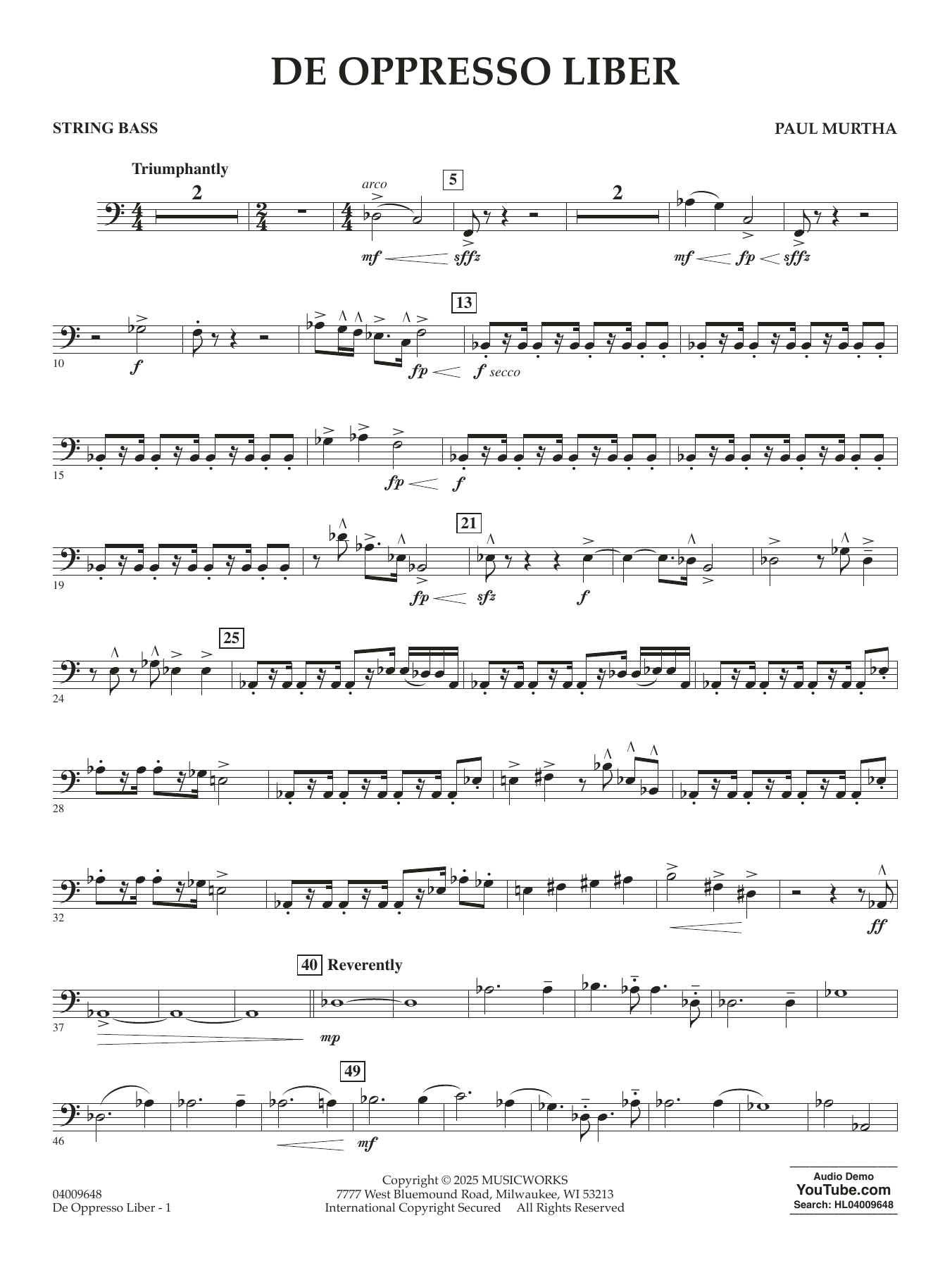 De Oppresso Liber - String Bass