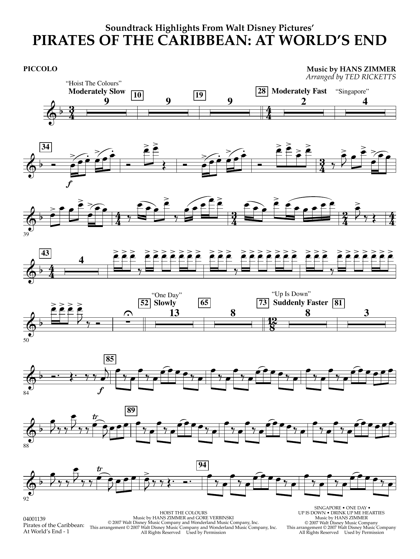 Pirates of the Caribbean: At World's End (Soundtrack Highlights) - Piccolo