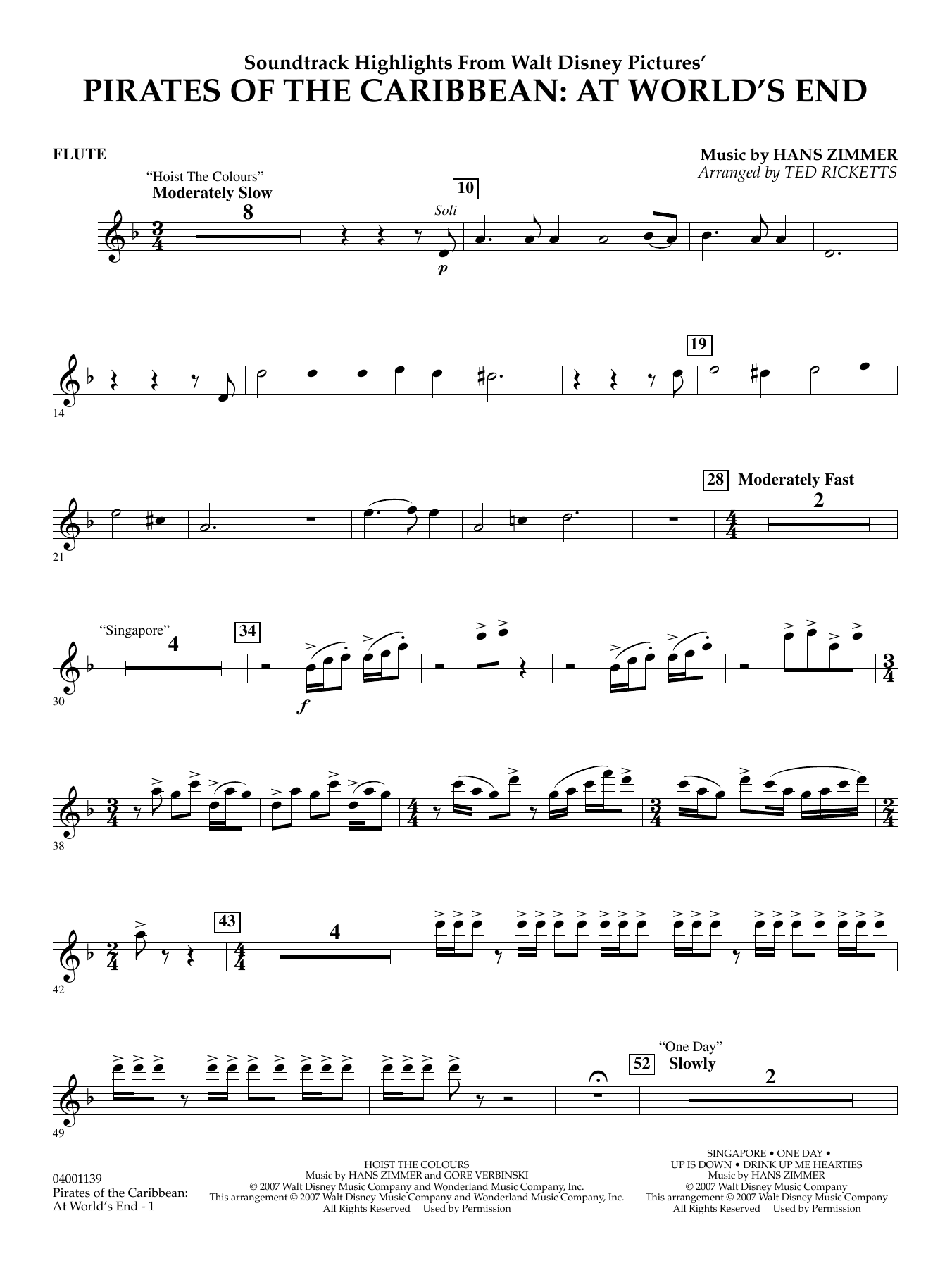 Pirates of the Caribbean: At World's End (Soundtrack Highlights) - Flute