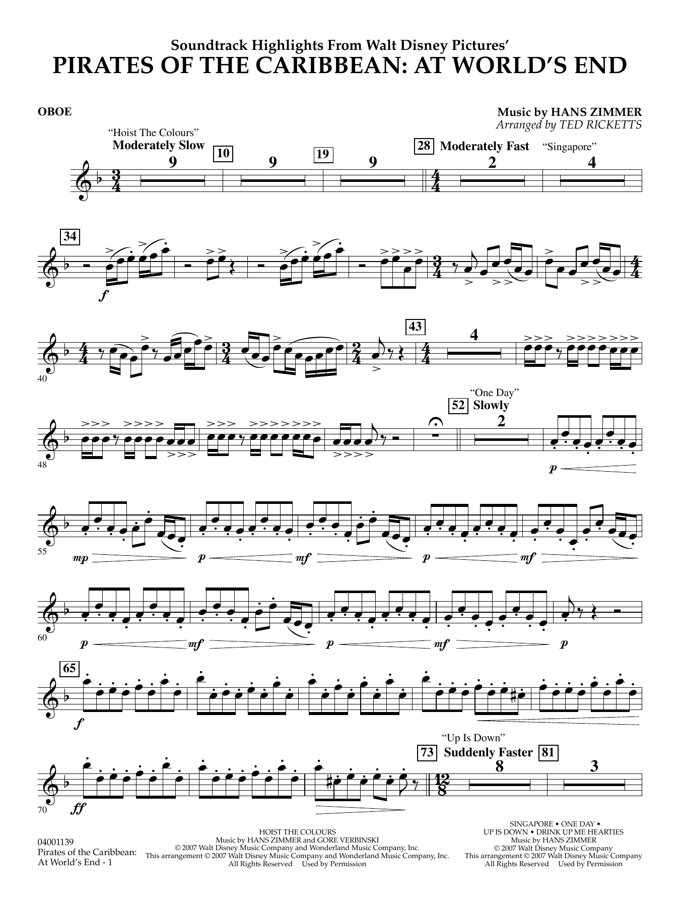 Pirates of the Caribbean: At World's End (Soundtrack Highlights) - Oboe