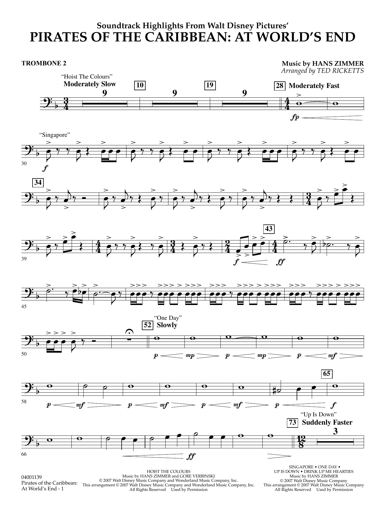 Pirates of the Caribbean: At World's End (Soundtrack Highlights) - Trombone 2