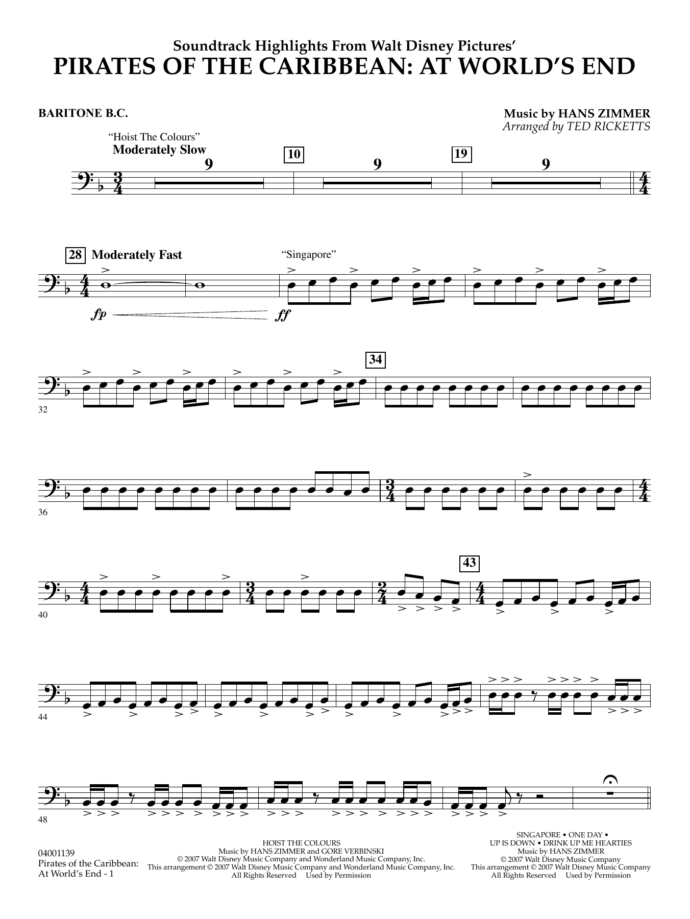 Pirates of the Caribbean: At World's End (Soundtrack Highlights) - Baritone B.C.