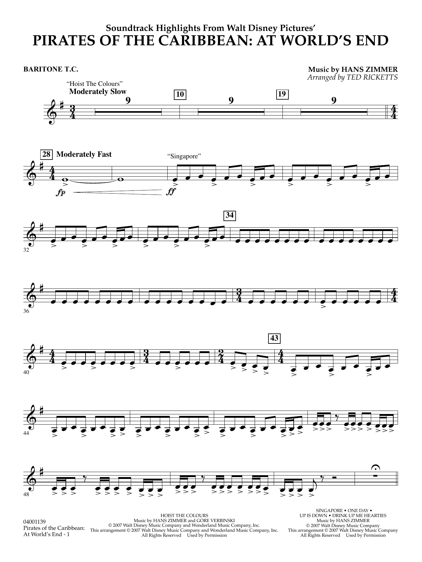 Pirates of the Caribbean: At World's End (Soundtrack Highlights) - Baritone T.C.