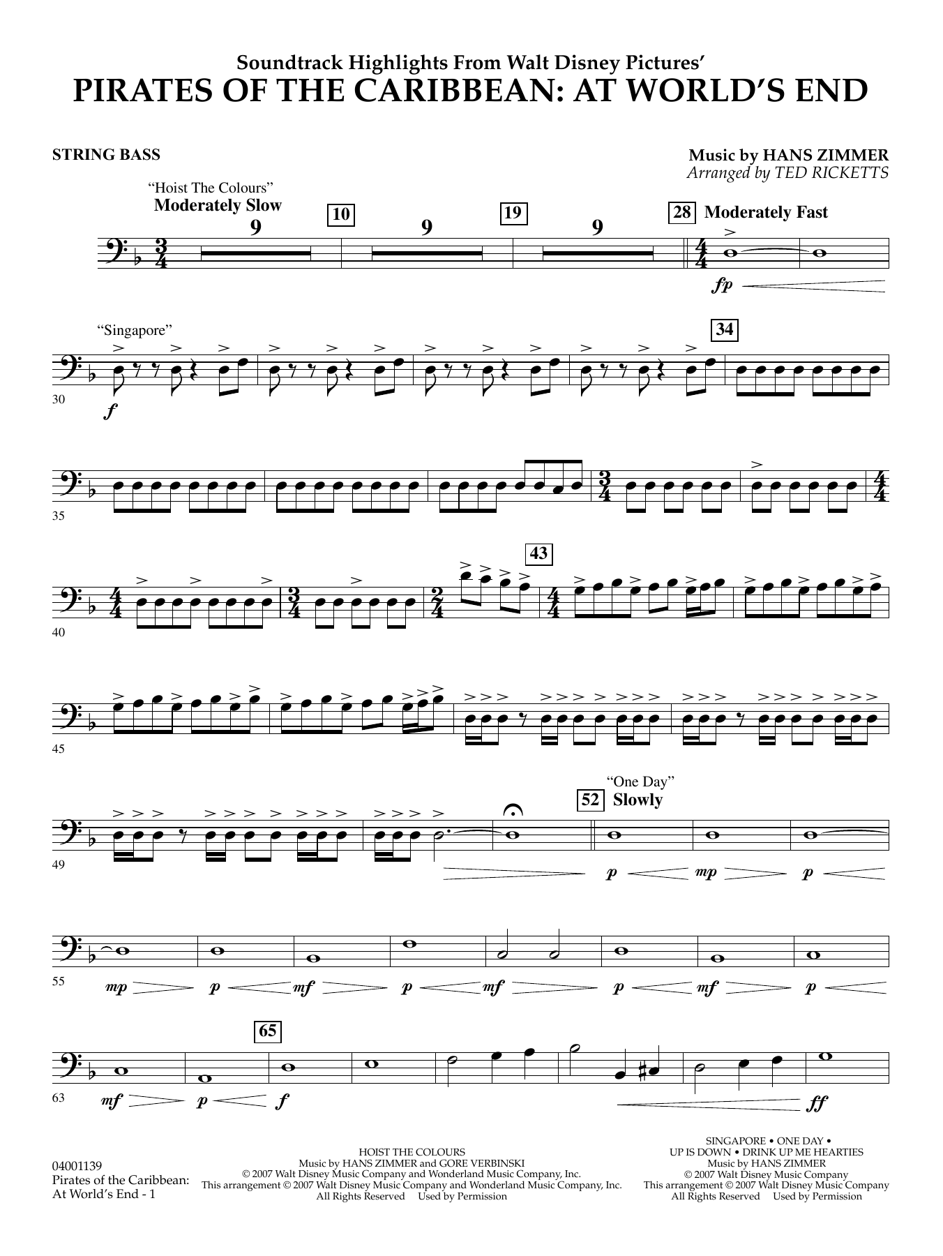 Pirates of the Caribbean: At World's End (Soundtrack Highlights) - String Bass