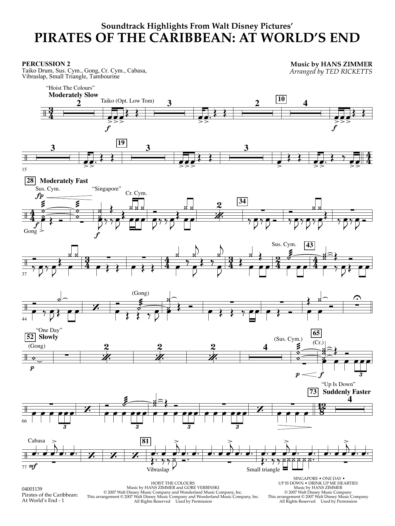 Pirates of the Caribbean: At World's End (Soundtrack Highlights) - Percussion 2