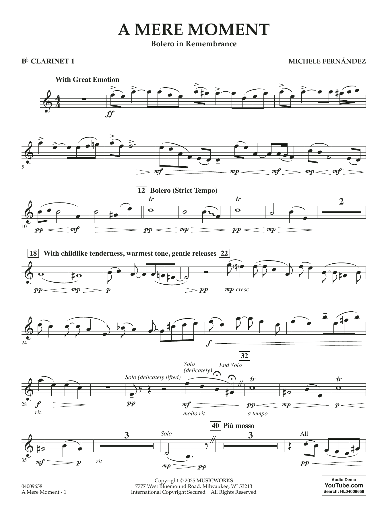 A Mere Moment - Bb Clarinet 1
