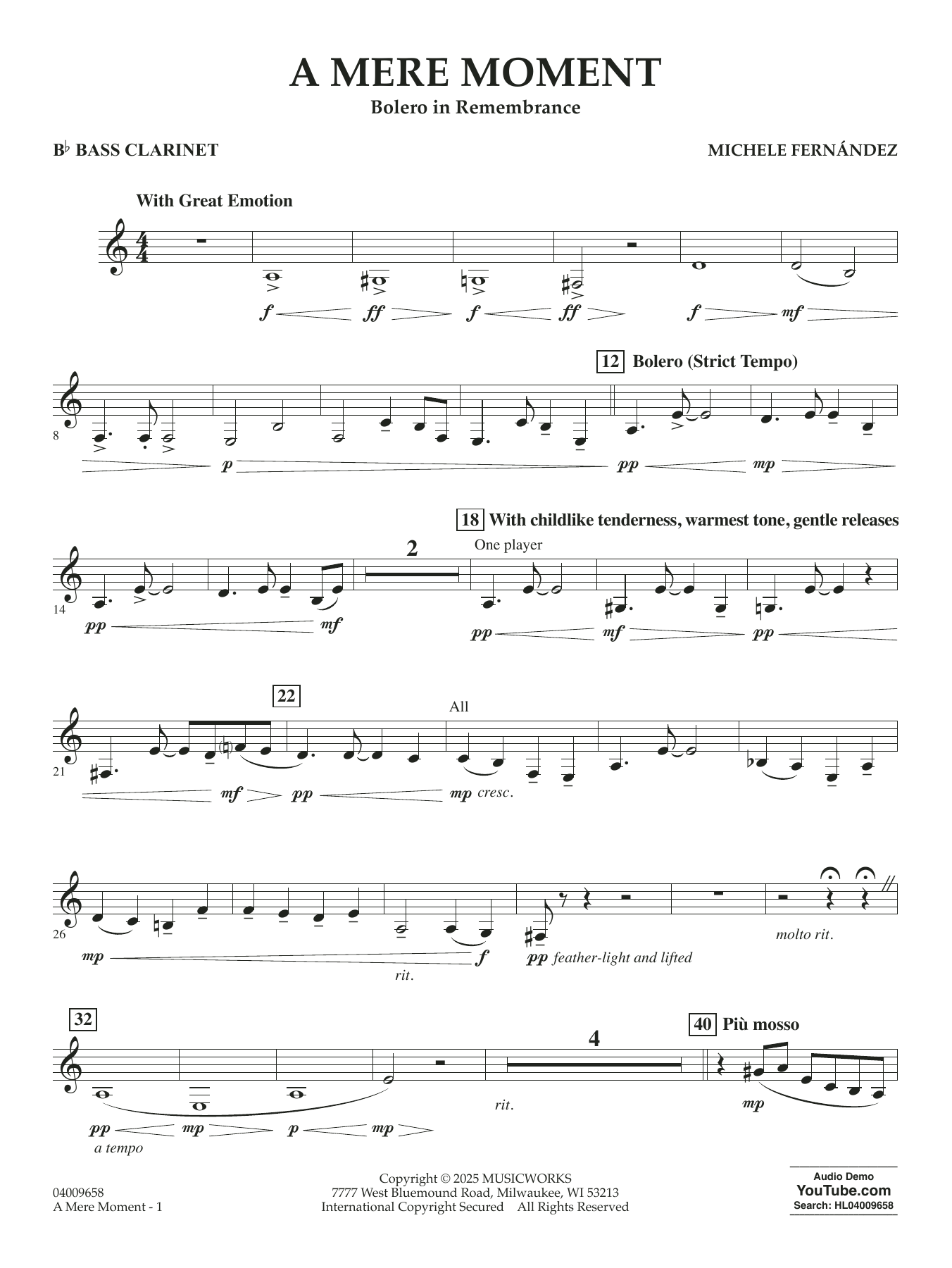 A Mere Moment - Bb Bass Clarinet