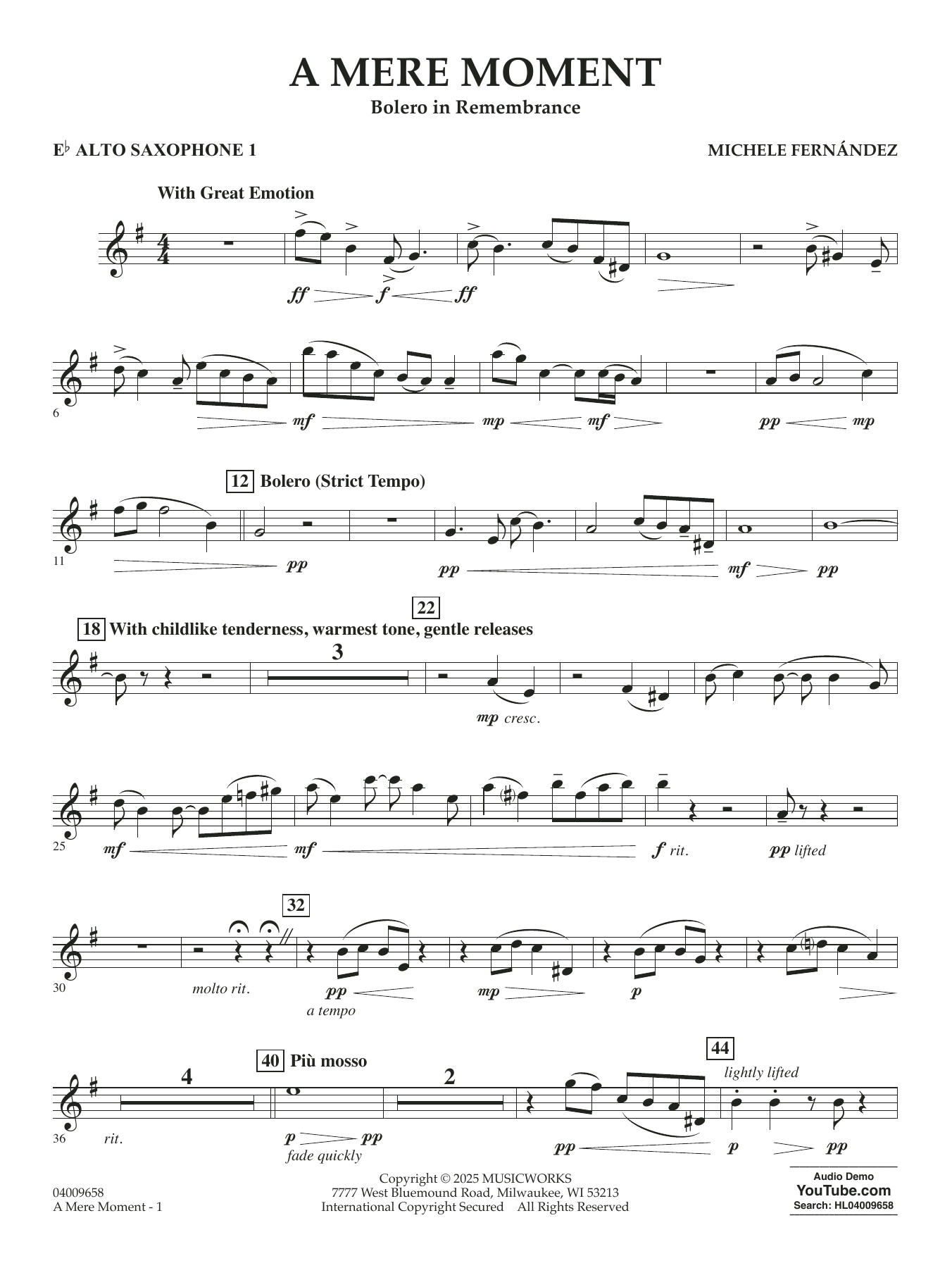 A Mere Moment - Eb Alto Saxophone 1