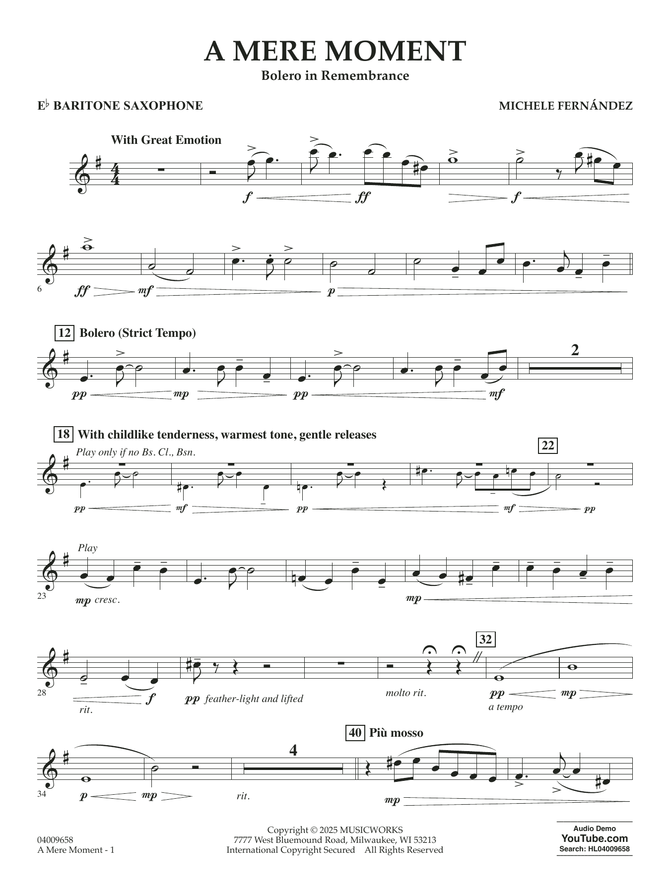 A Mere Moment - Eb Baritone Saxophone