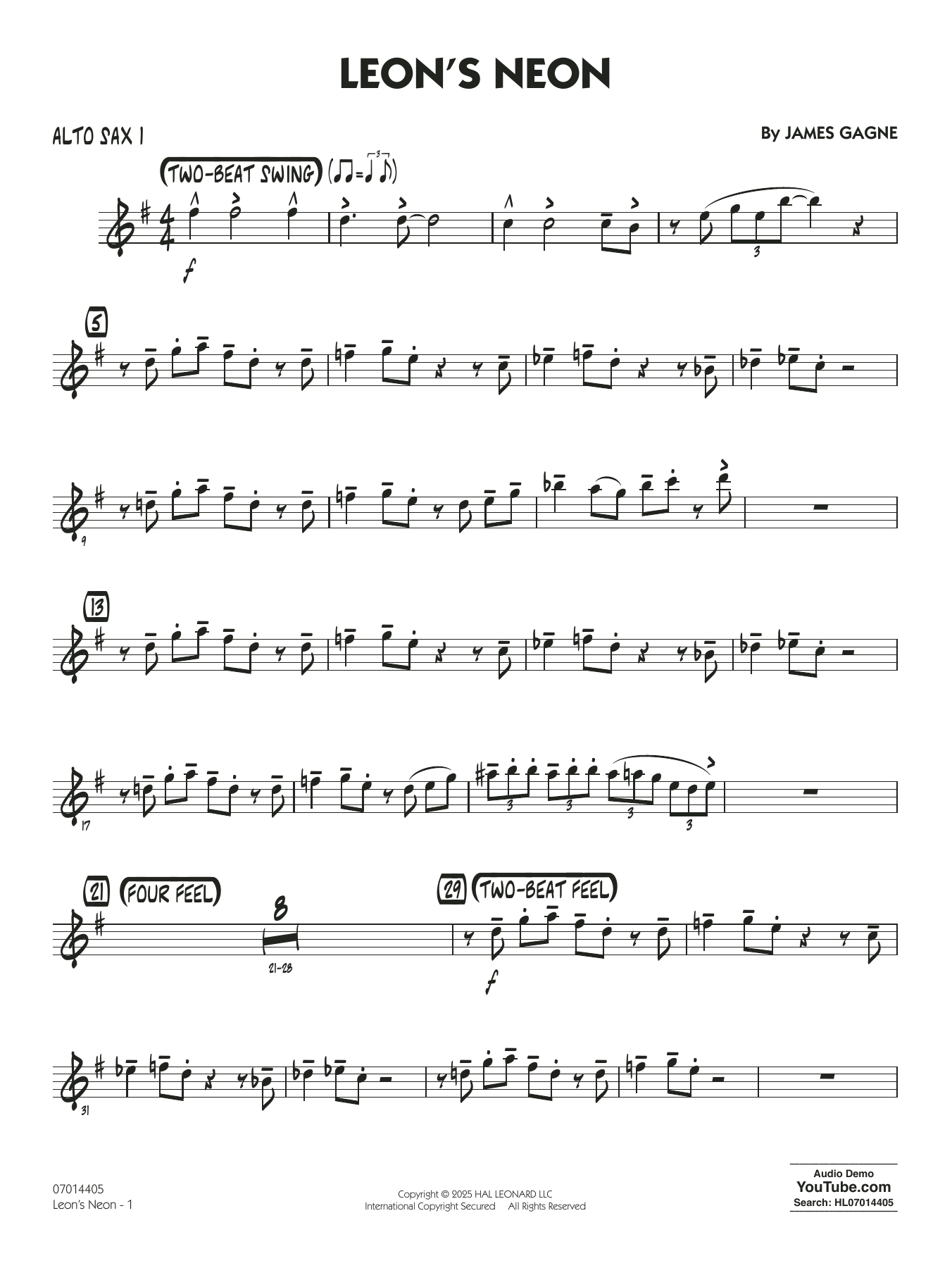 Leon's Neon - Alto Sax 1