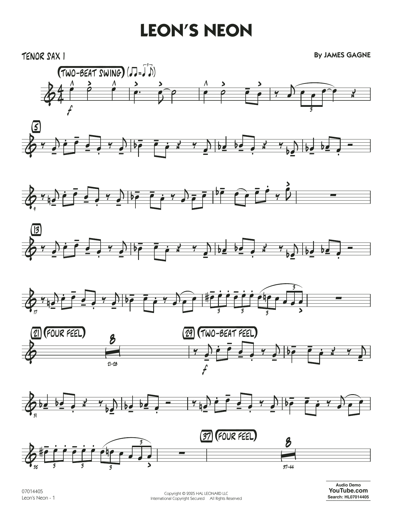 Leon's Neon - Tenor Sax 1