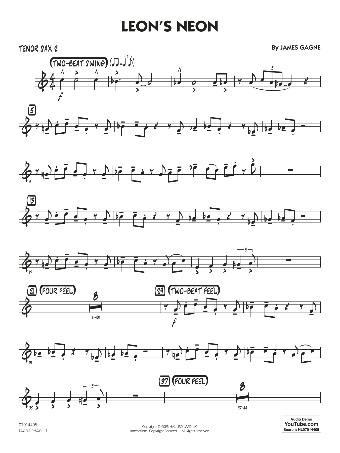 Leon's Neon - Tenor Sax 2