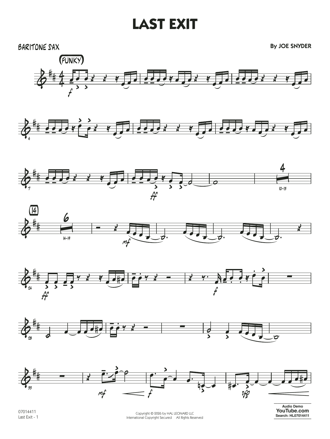 Last Exit - Baritone Sax