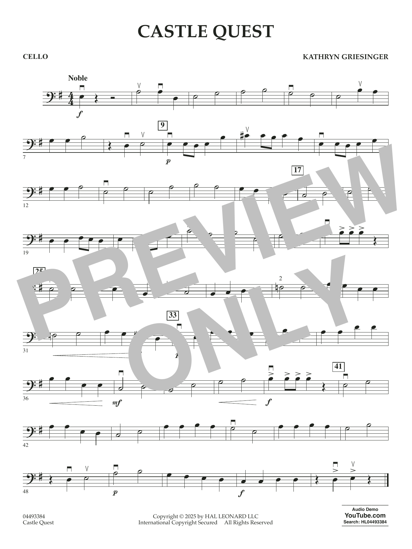 Castle Quest - Cello