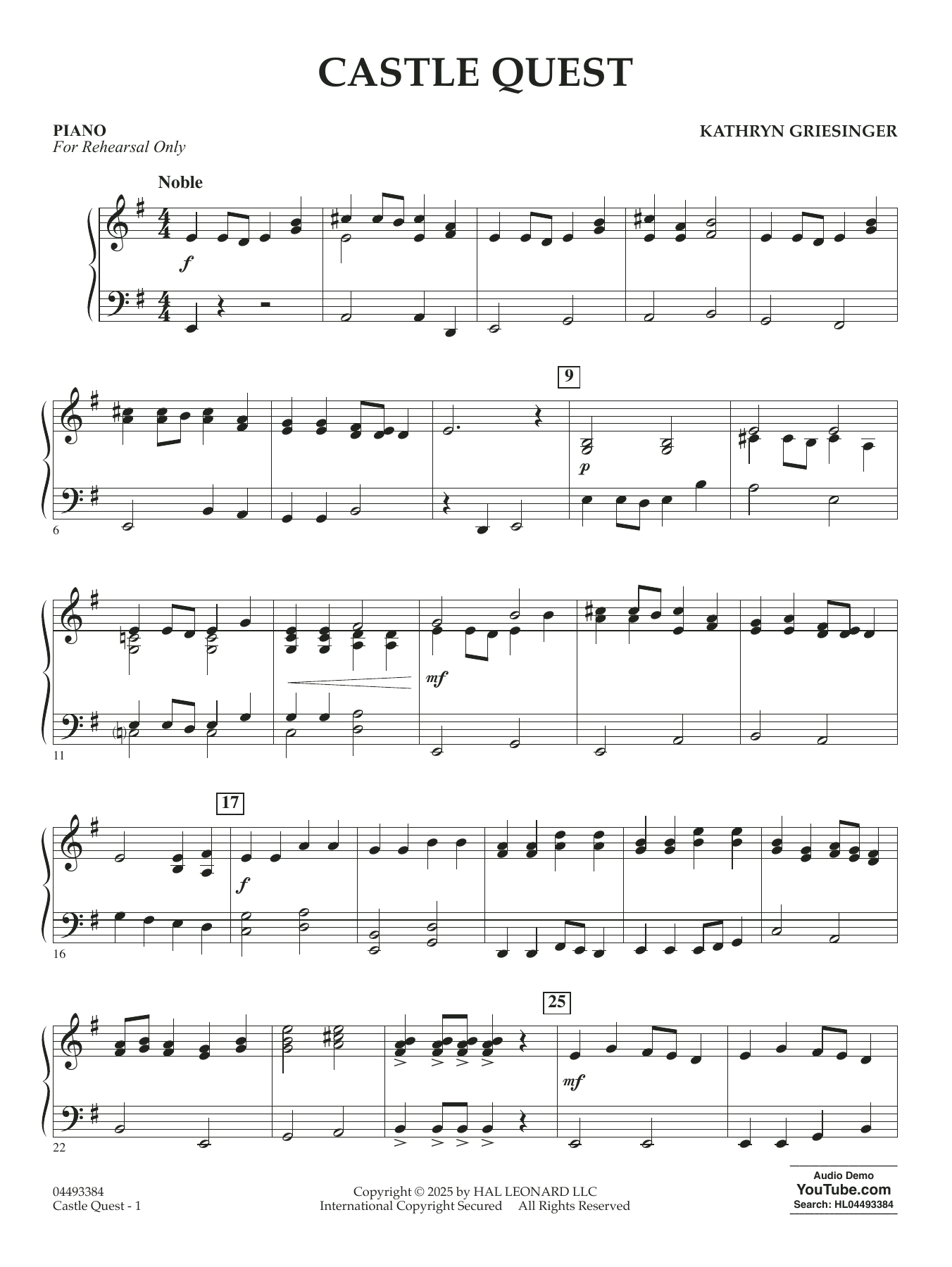 Castle Quest - Piano