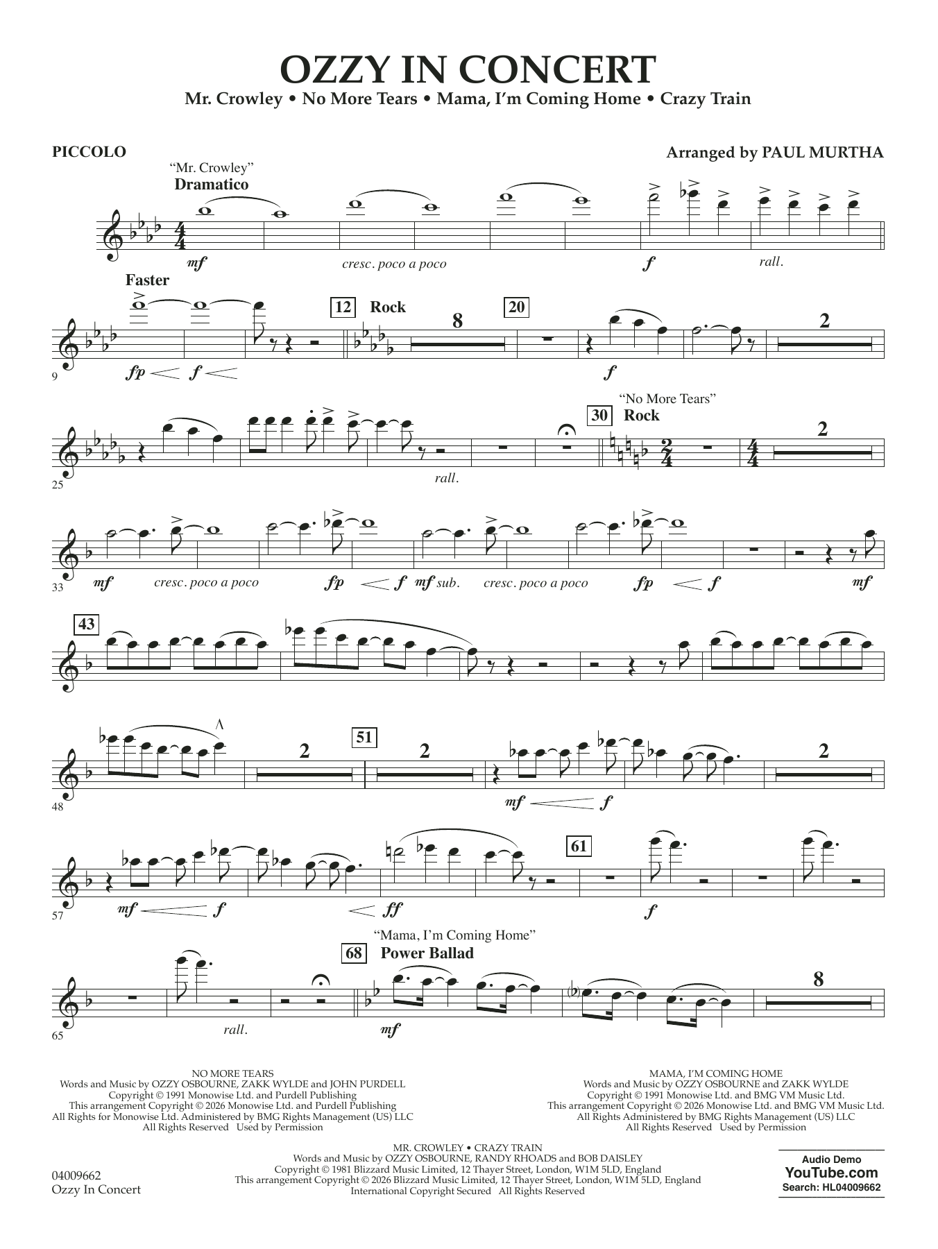 Ozzy In Concert - Piccolo