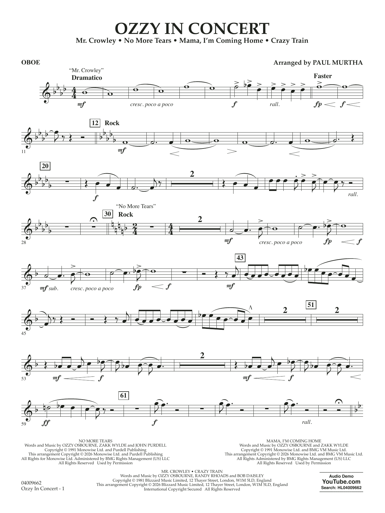 Ozzy In Concert - Oboe