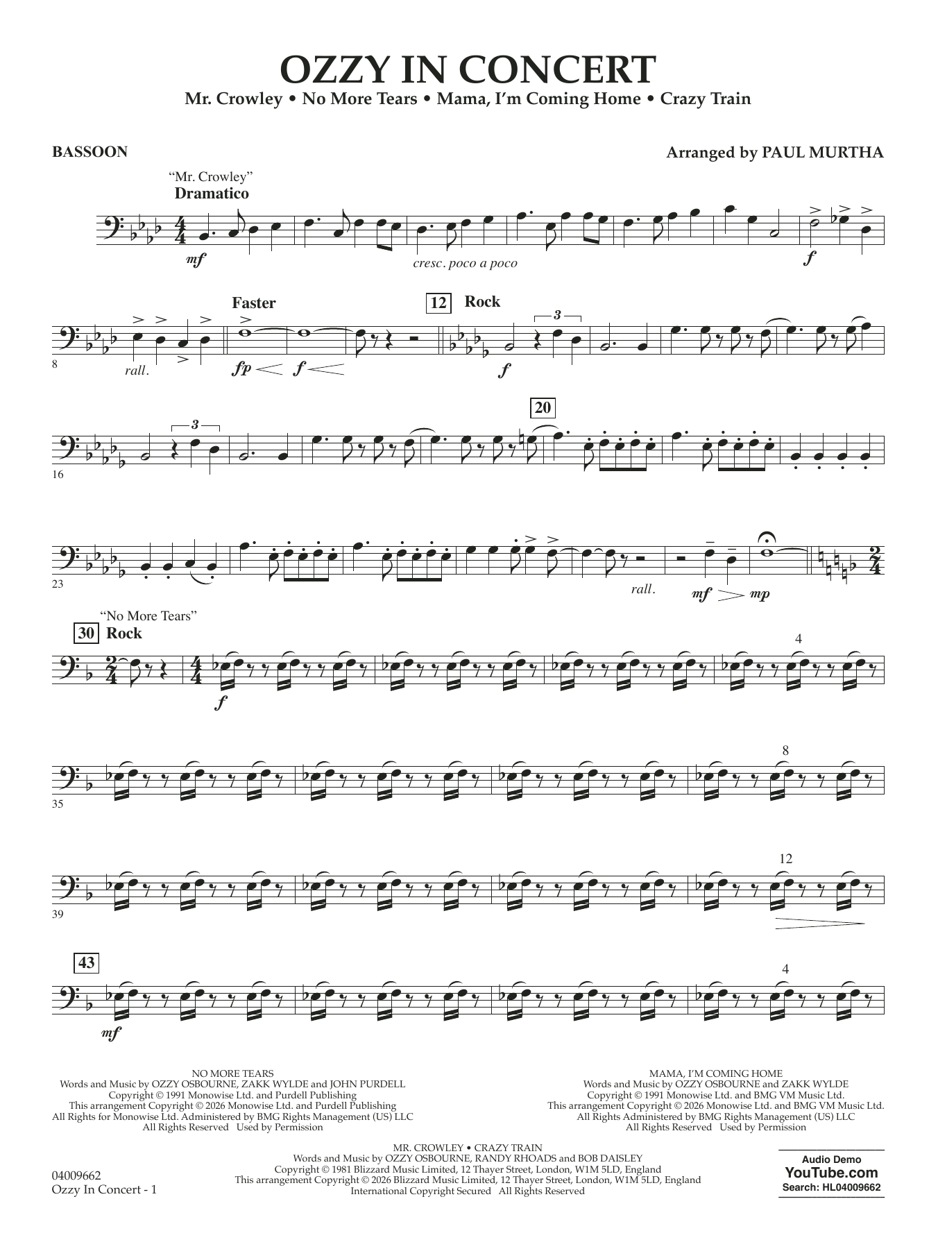 Ozzy In Concert - Bassoon