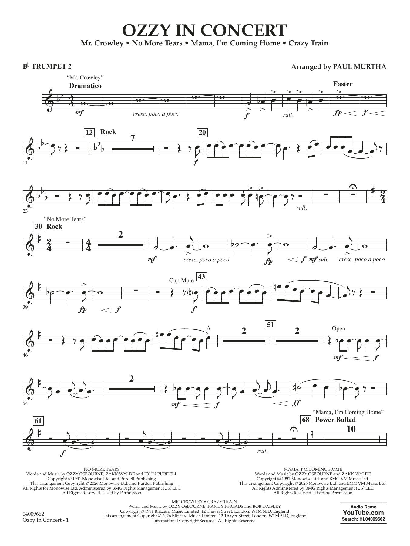 Ozzy In Concert - Bb Trumpet 2