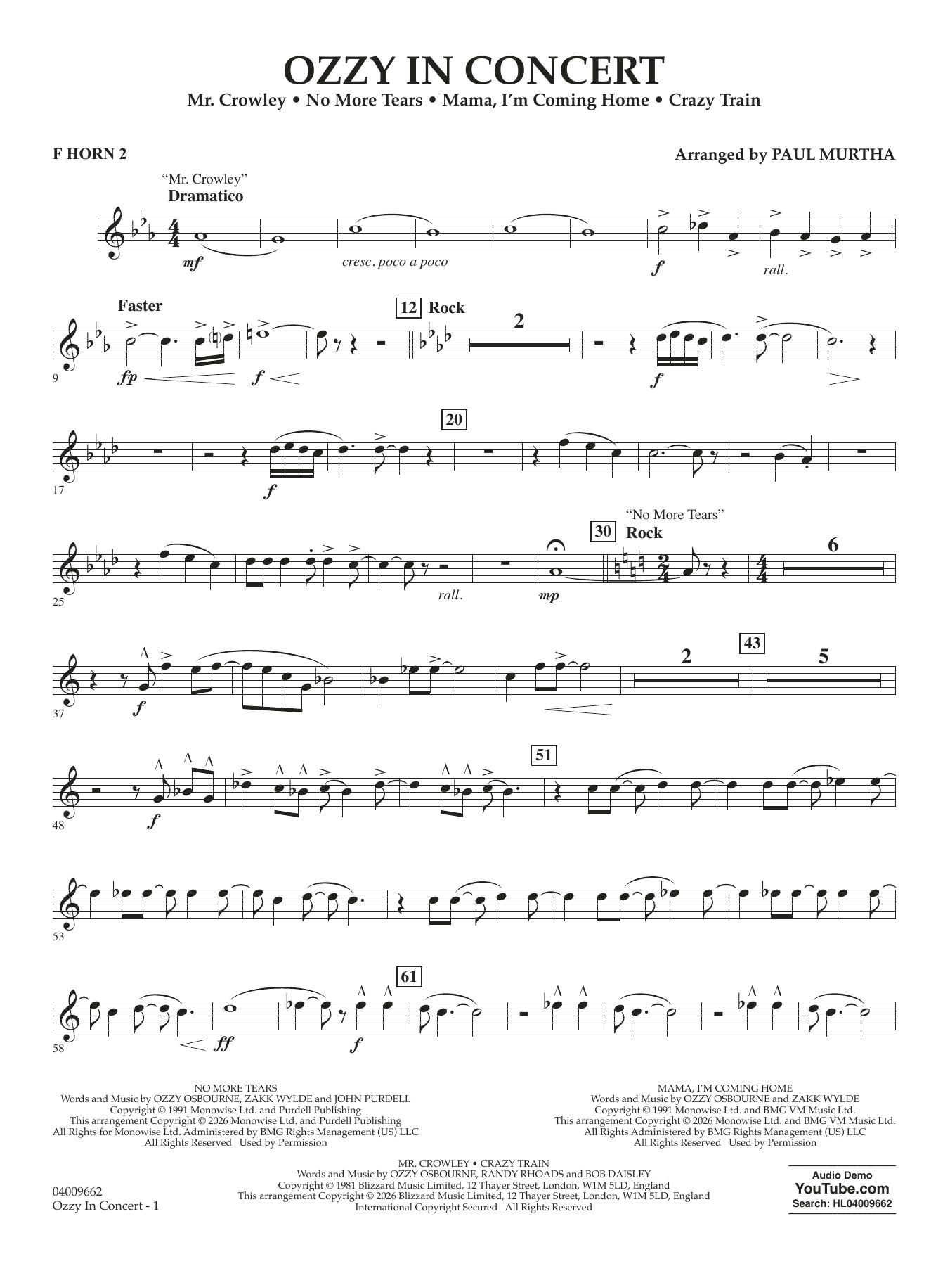 Ozzy In Concert - F Horn 2