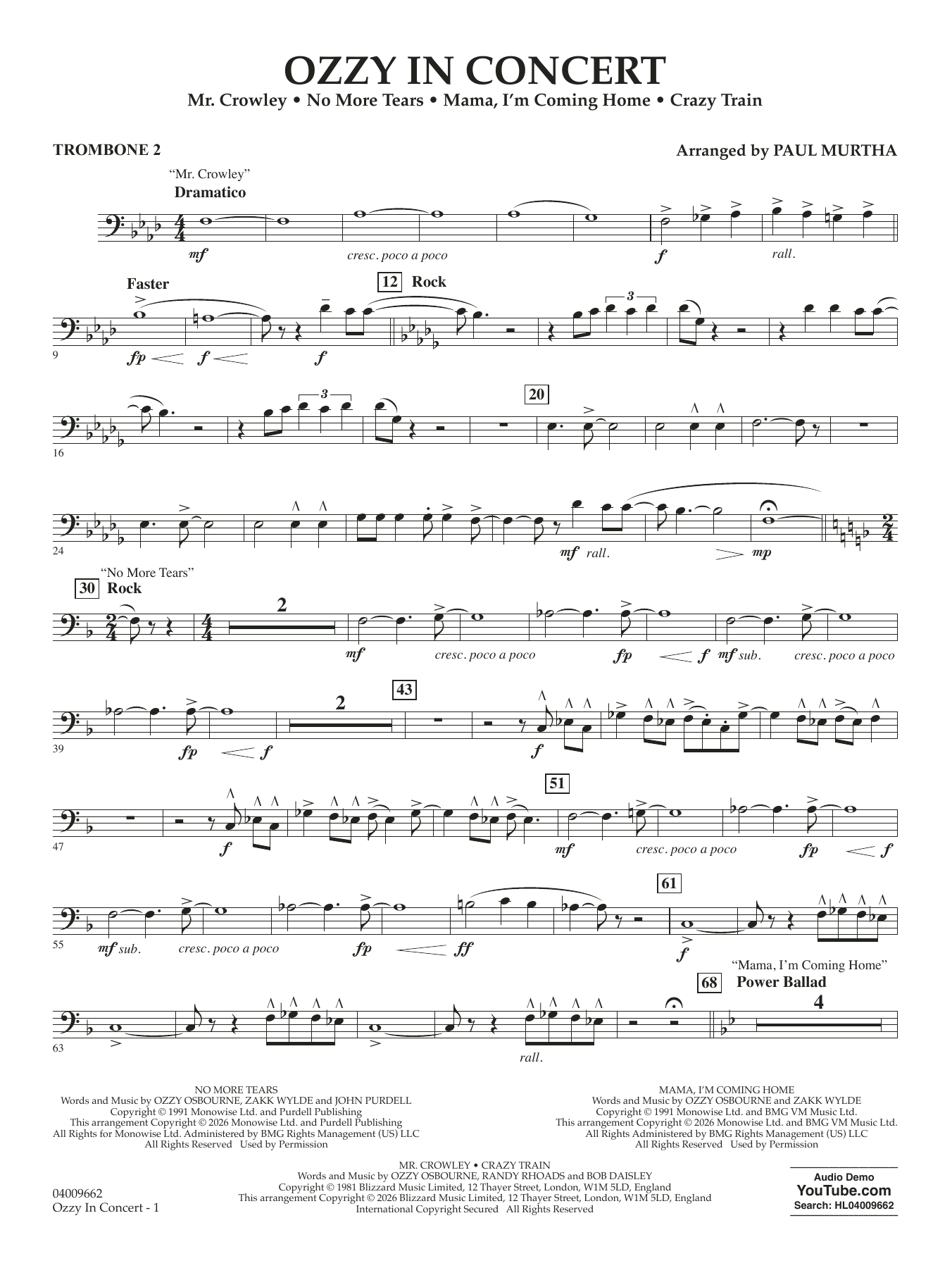 Ozzy In Concert - Trombone 2