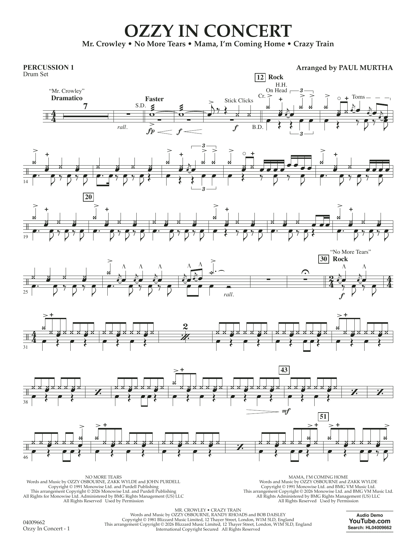 Ozzy In Concert - Percussion 1