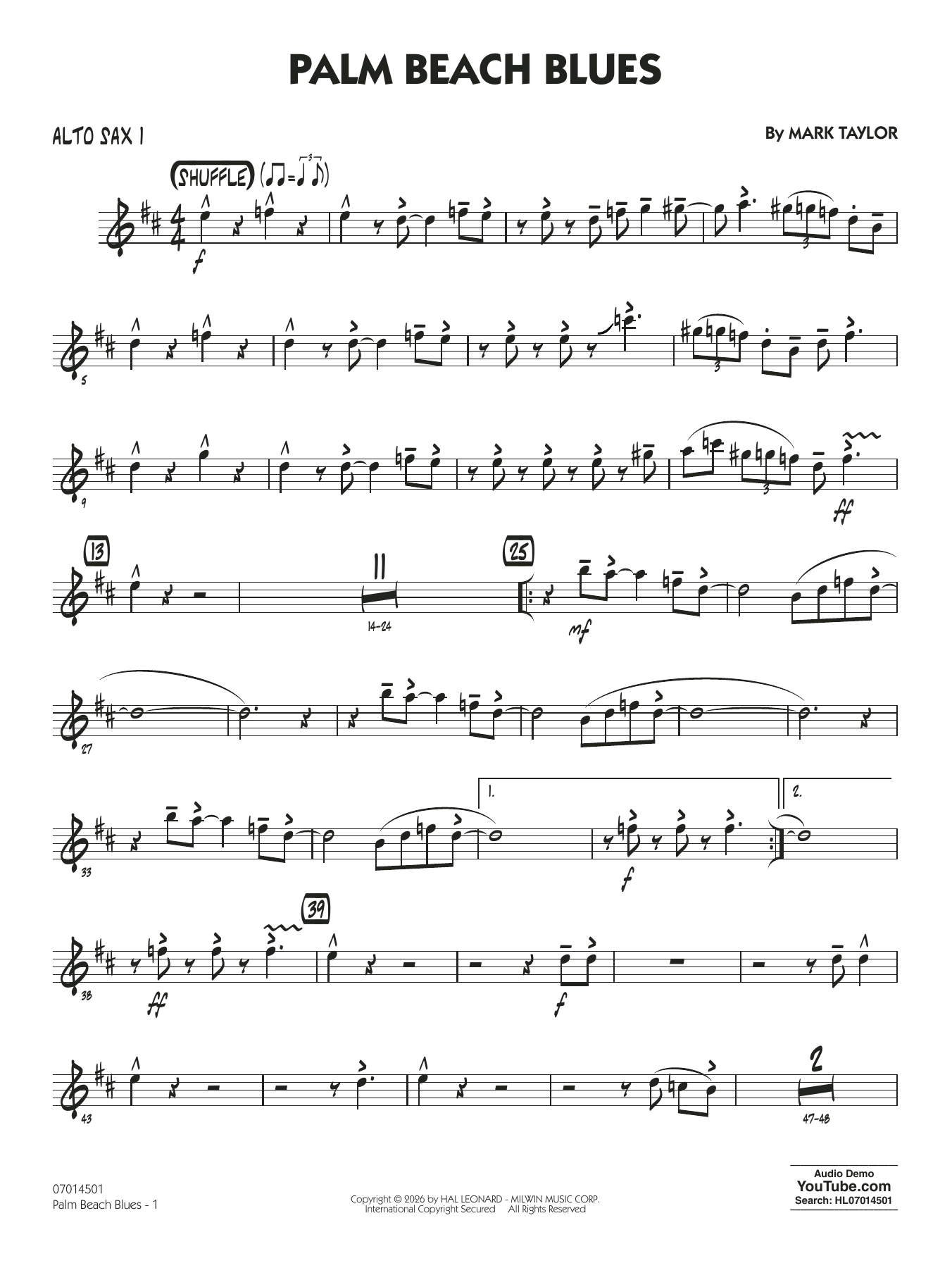 Palm Beach Blues - Alto Sax 1