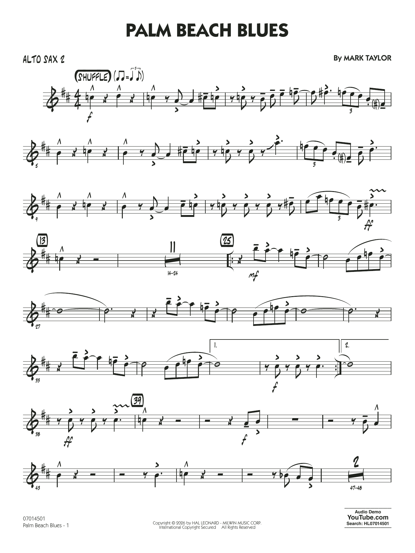 Palm Beach Blues - Alto Sax 2