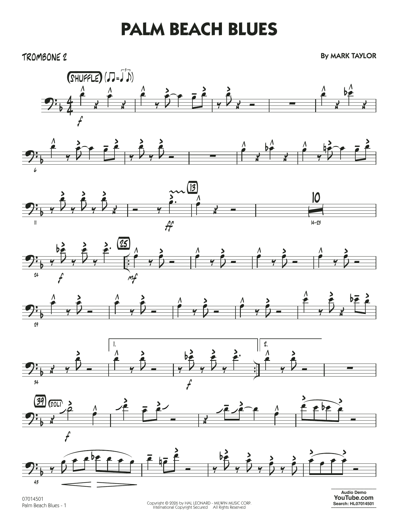 Palm Beach Blues - Trombone 2