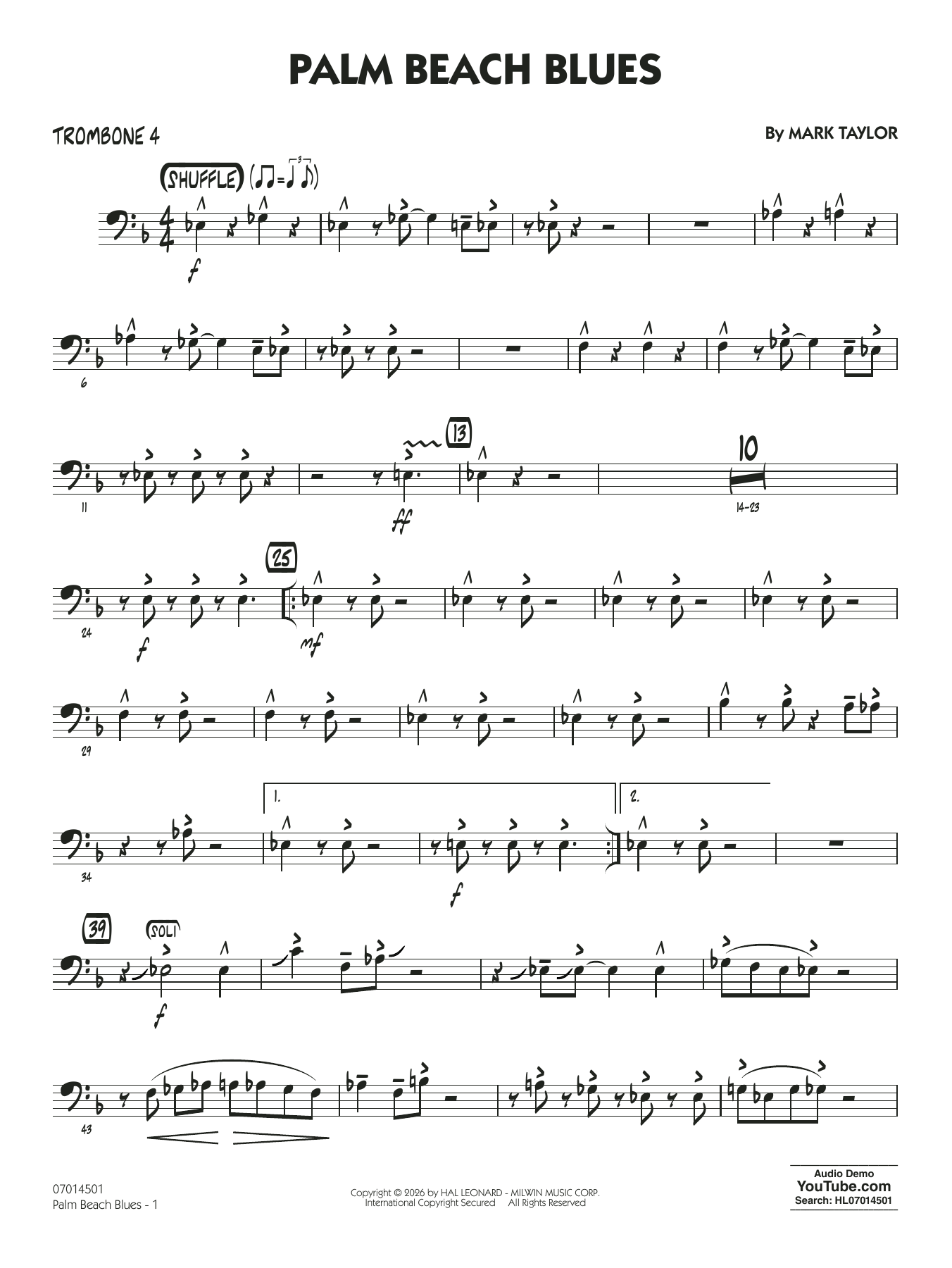 Palm Beach Blues - Trombone 4