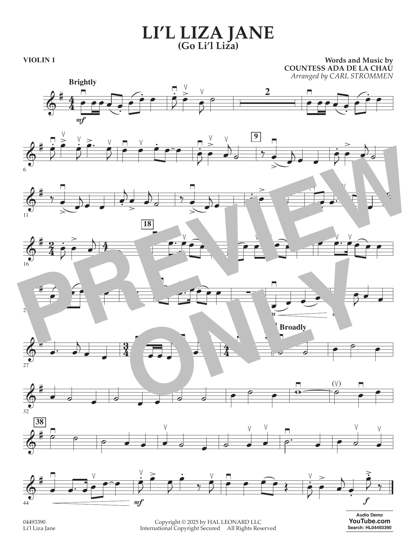 Li'l Liza Jane - Violin 1