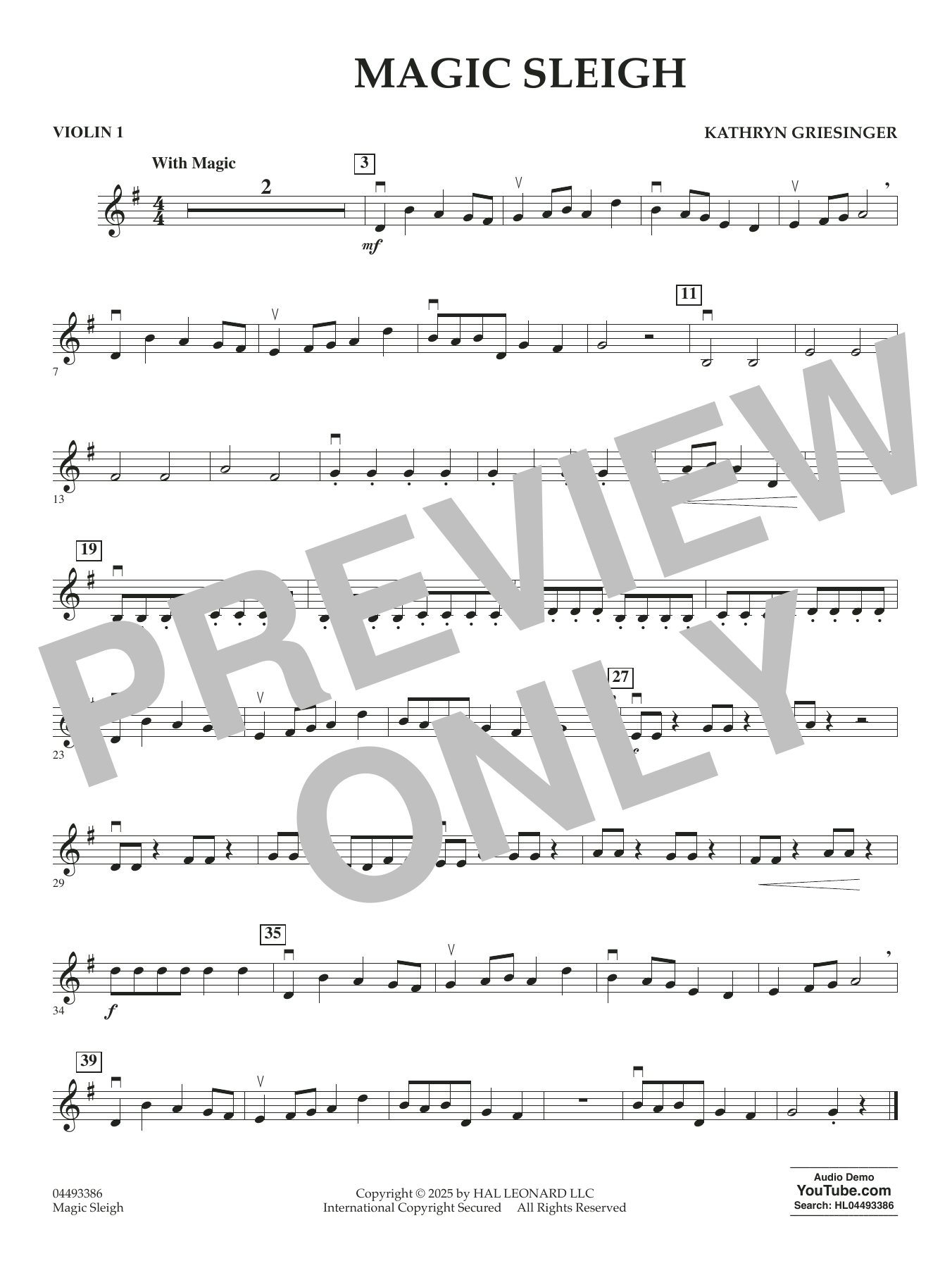 Magic Sleigh - Violin 1