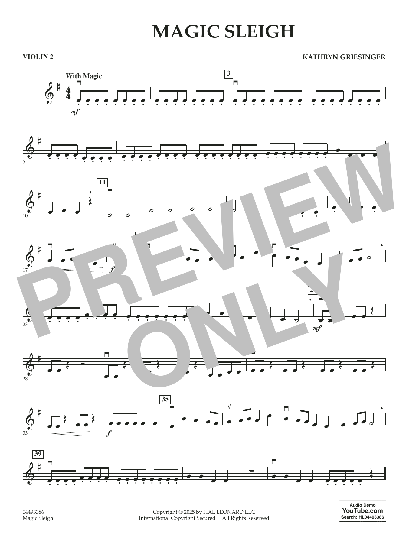 Magic Sleigh - Violin 2