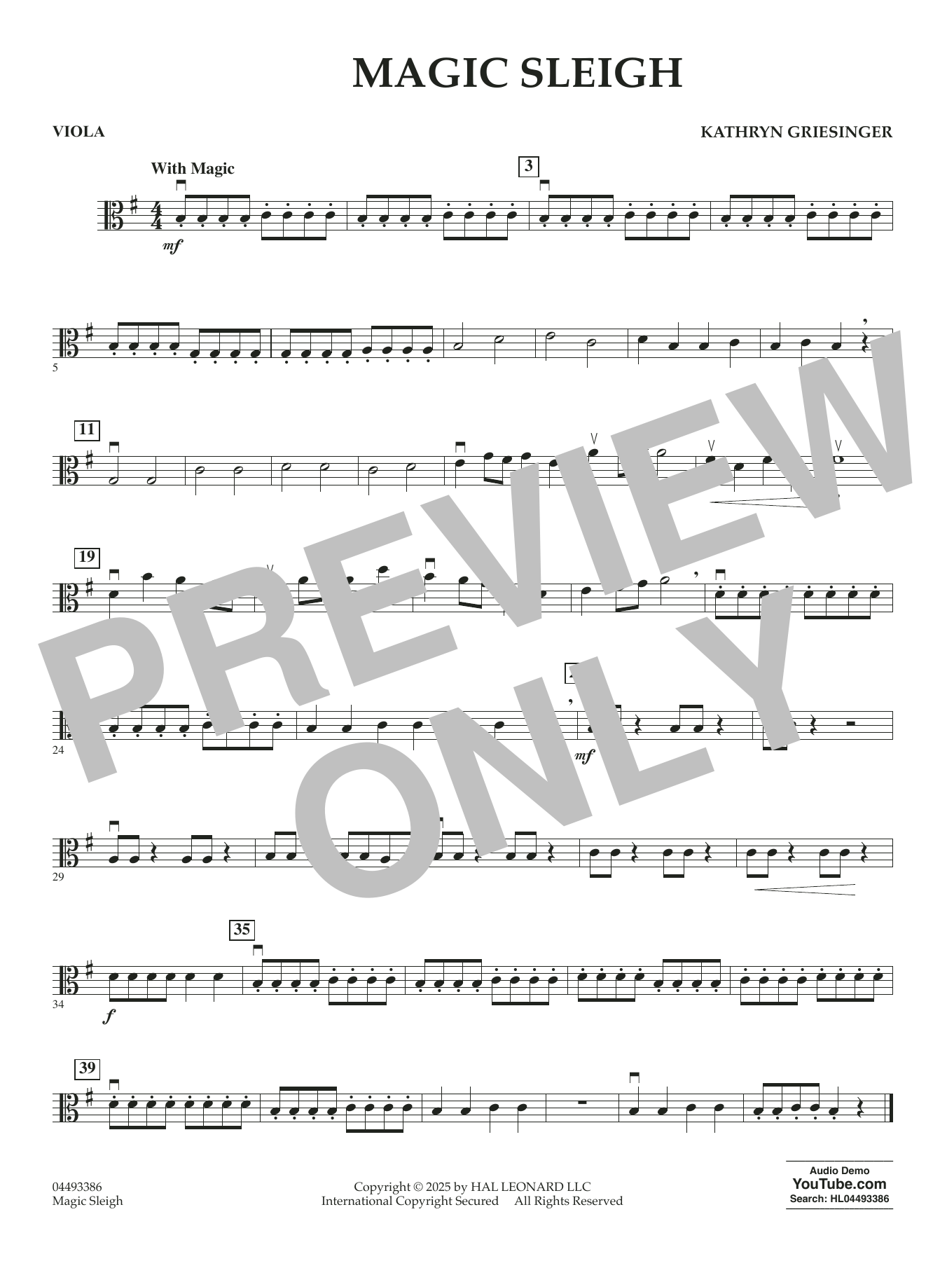 Magic Sleigh - Violin 3 (Viola Treble Clef)