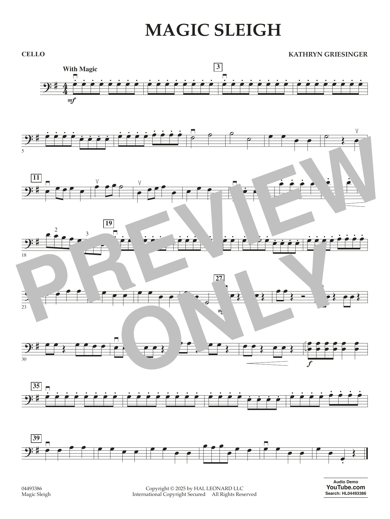 Magic Sleigh - Cello