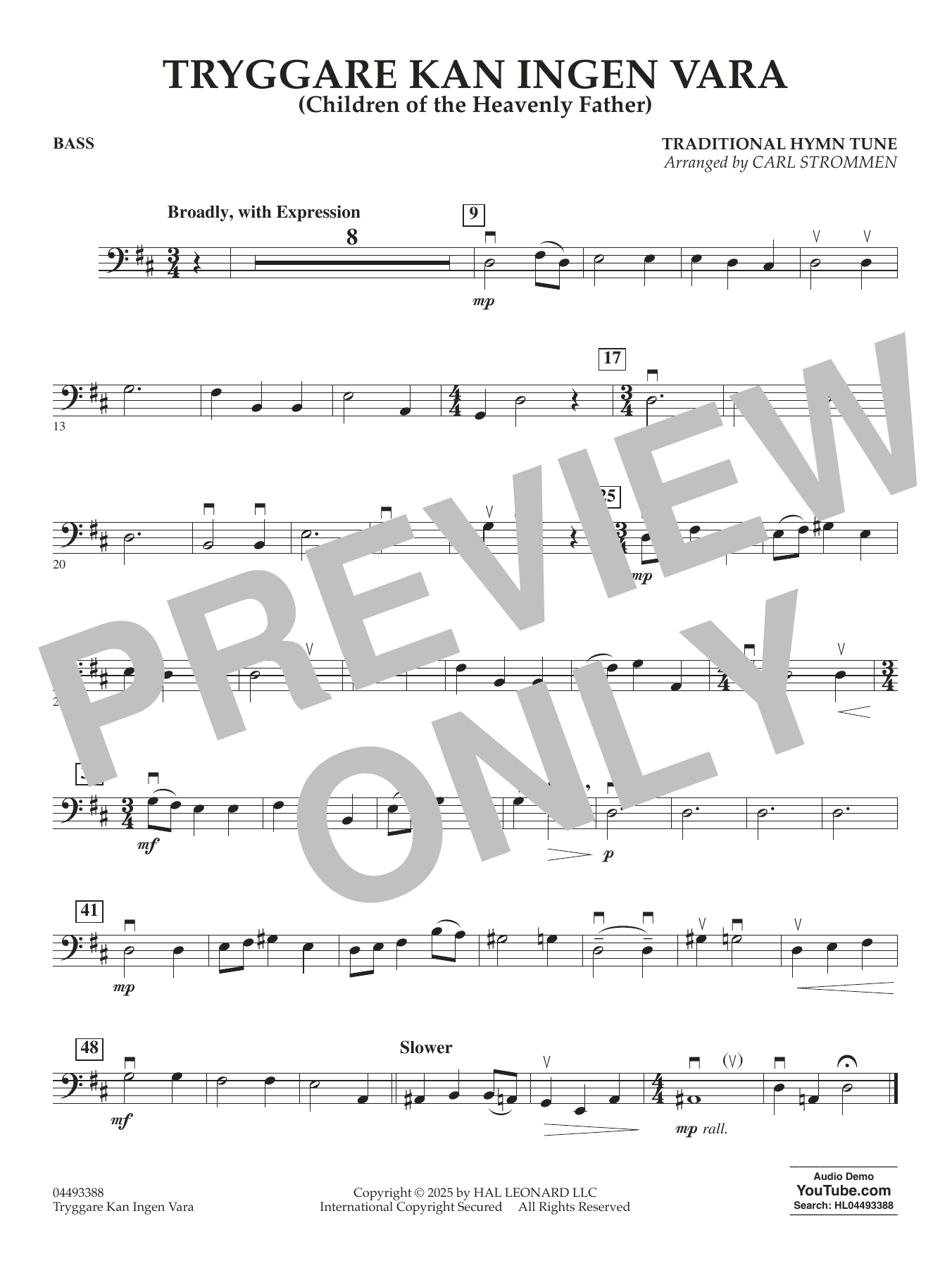 Tryggare Kan Ingen Vara - Bass