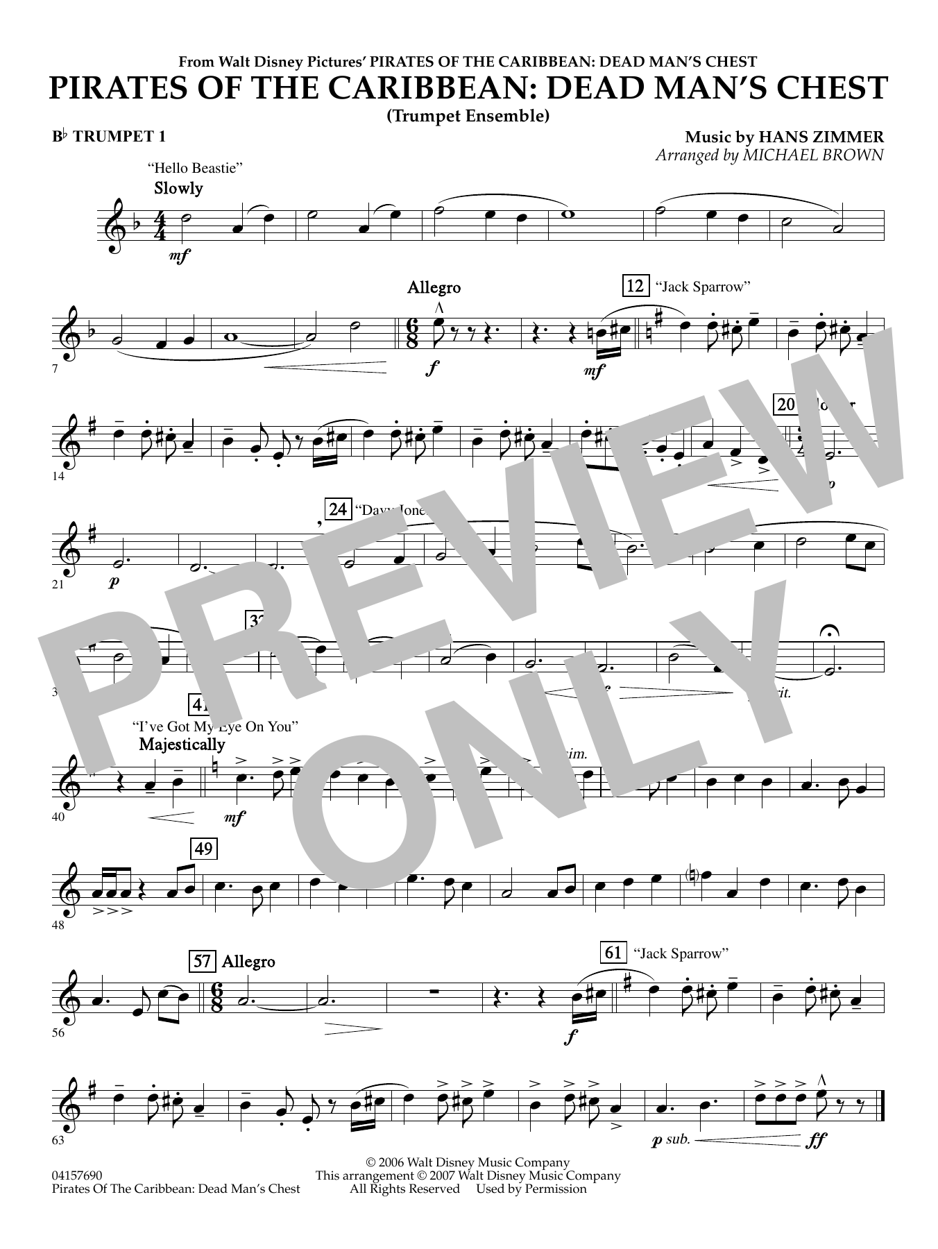 Pirates of the Caribbean - Dead Man's Chest - Trumpet 1