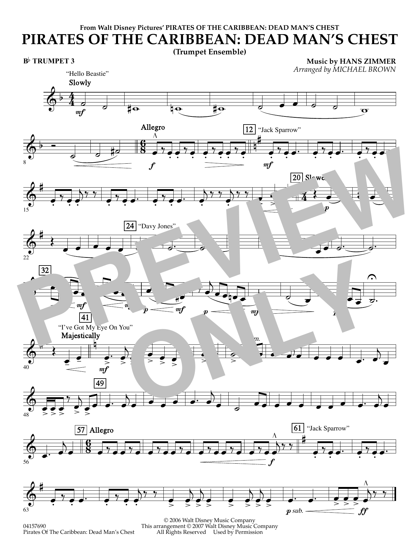 Pirates of the Caribbean - Dead Man's Chest - Trumpet 3